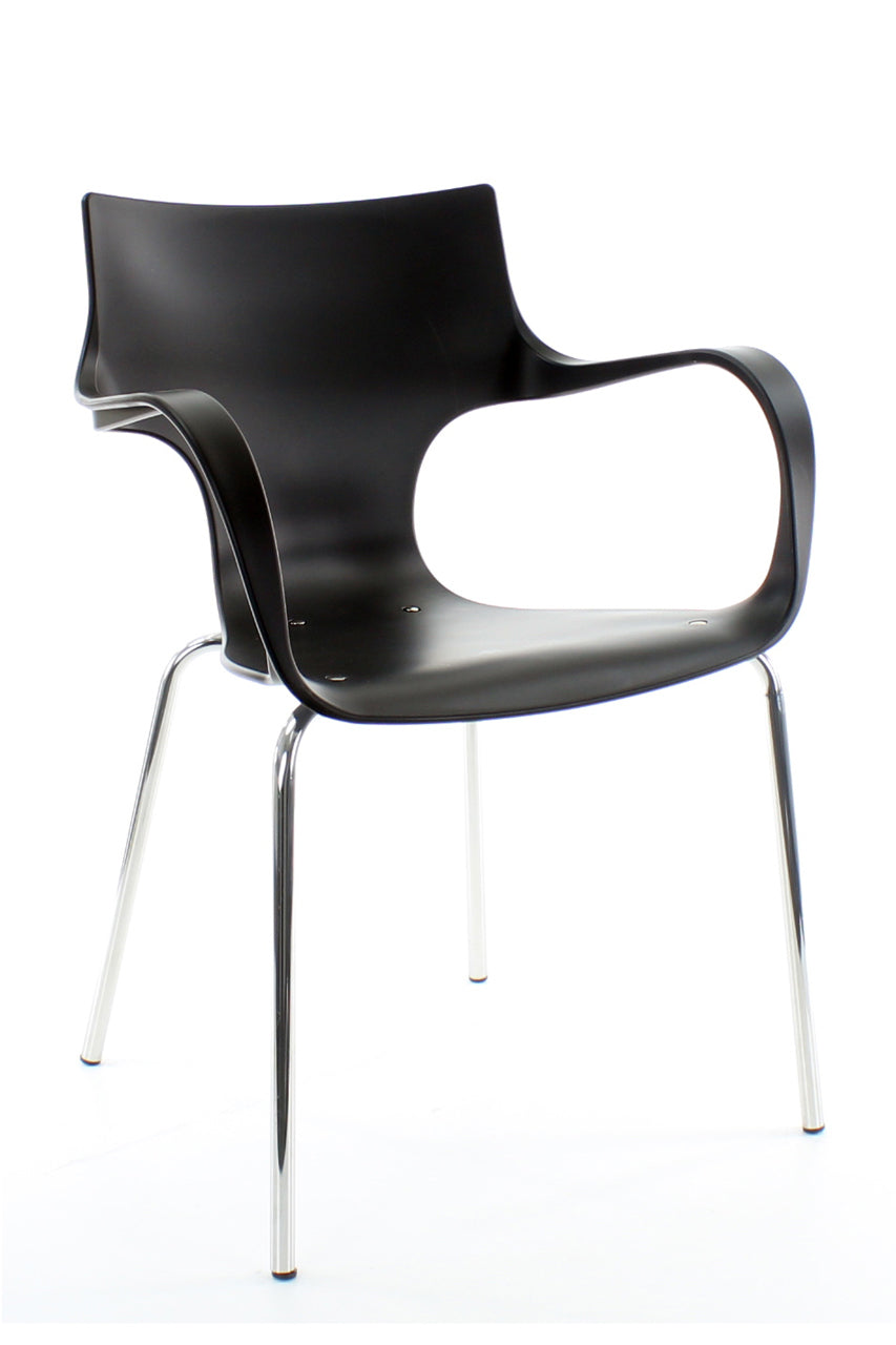 Workliving Jim Stoel - Zwart - Aluminium Onderstel
