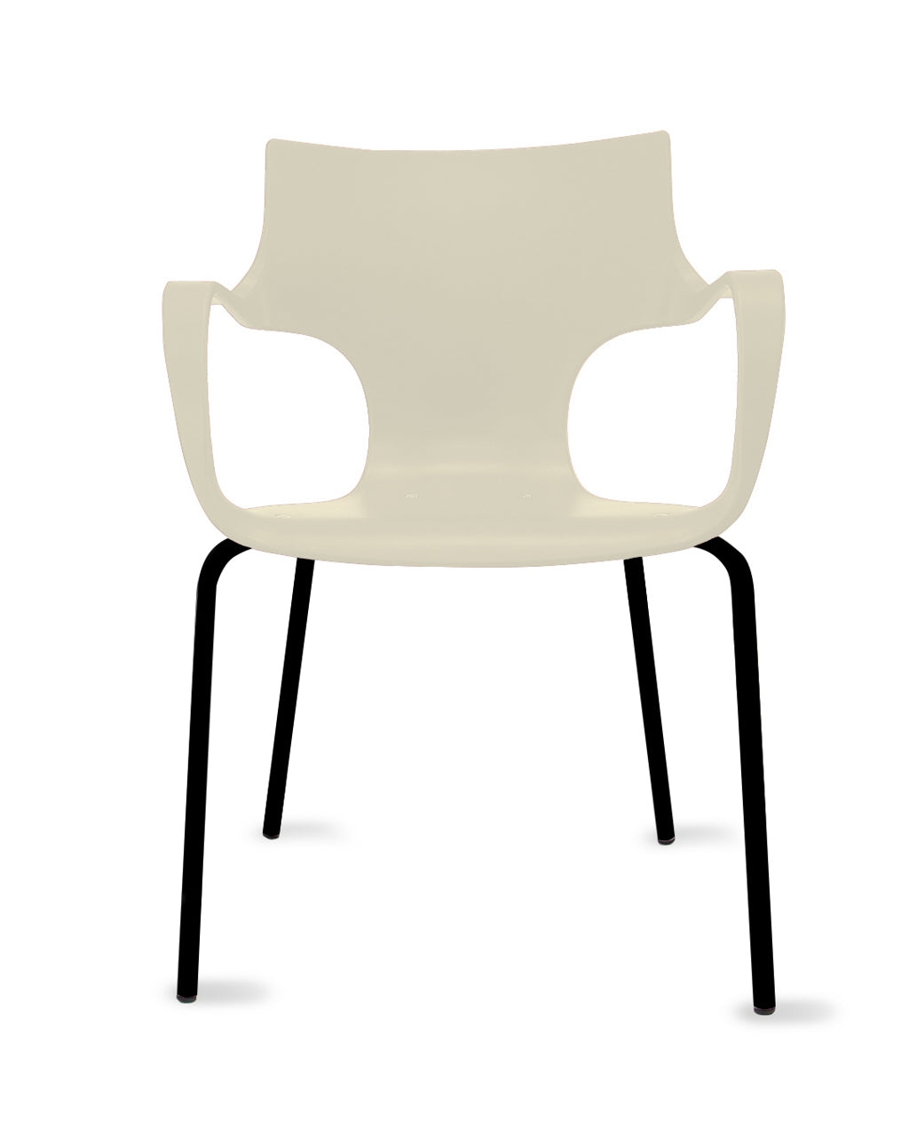Workliving Jim Stoel - Ivory - Zwart Onderstel