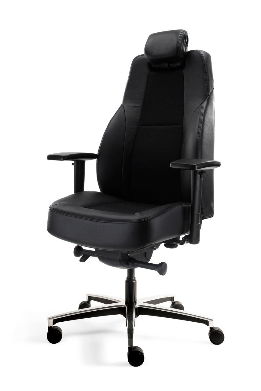 Refurbished Bureaustoel Workliving Delta-3 Mirage en Leer - Ergonomische 24-uurs