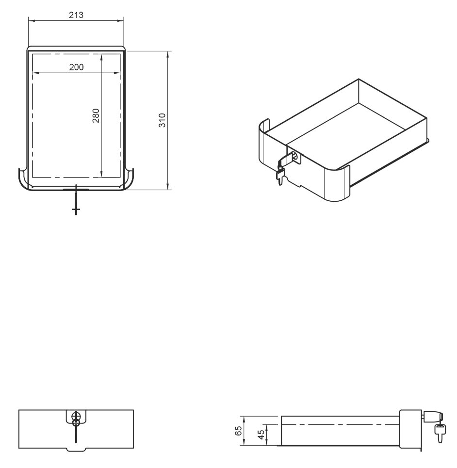 Dataflex Bento® Desktop Locker - Wit - Bureaulade - 500 - Dataflex - Bureaulades- Workliving