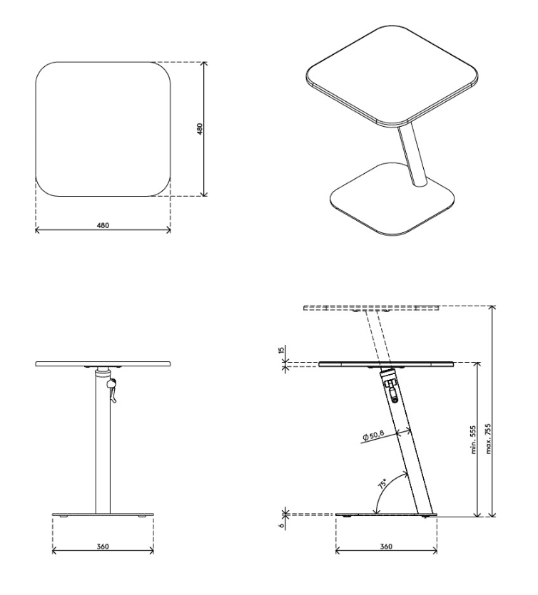 Dataflex Bento® Laptoptafel - Wit - Verstelbaar 450 - Dataflex - Laptoptafel- Workliving