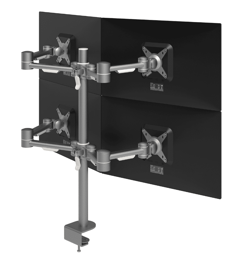 Dataflex Viewmate Monitorarm - 4 Monitoren - Zilver - Bureau 622 - Dataflex - Monitorarmen met 4 armen- Workliving