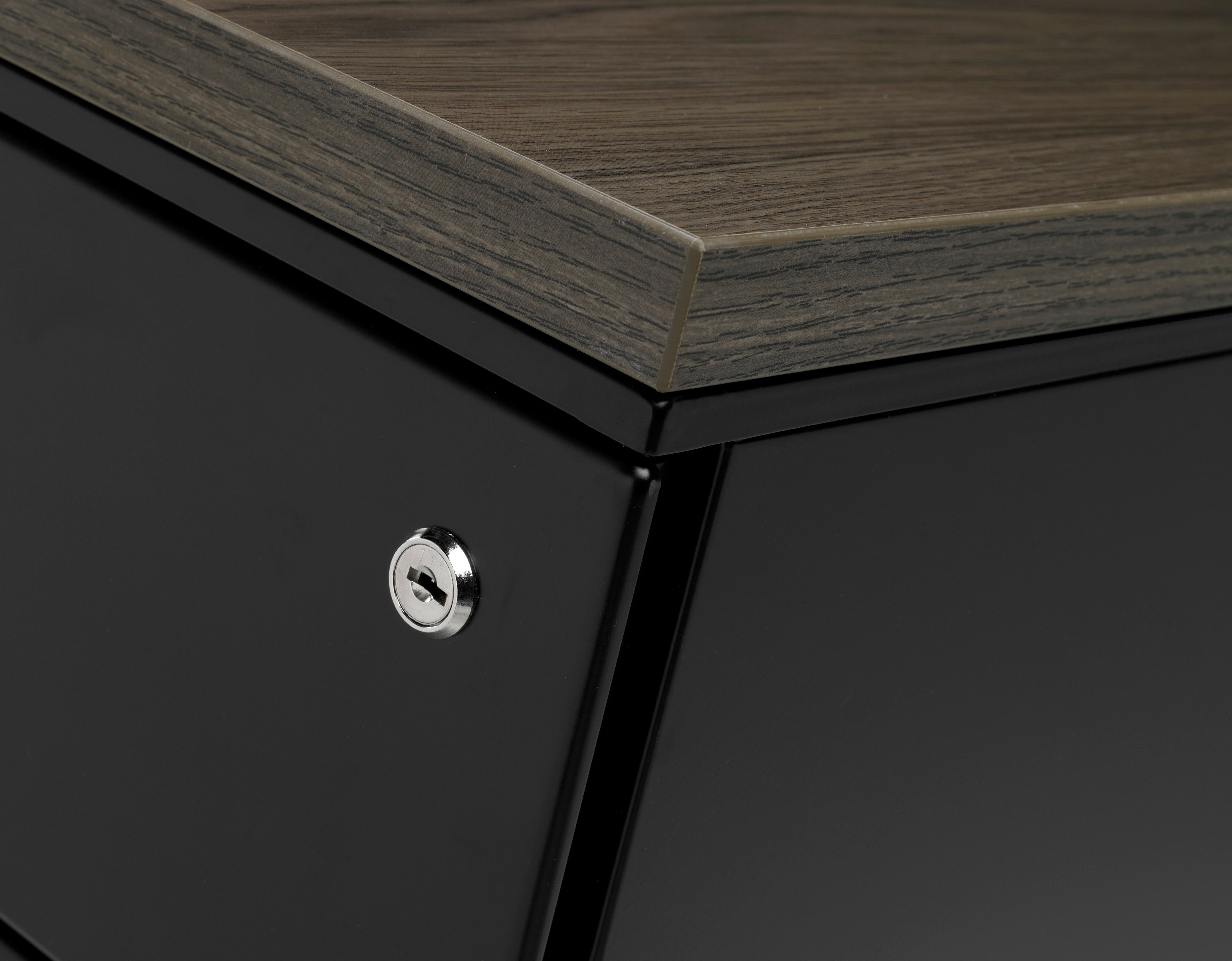 Manhattan Verrijdbaar Ladeblok - 2 Laden - Wielen - Zwart