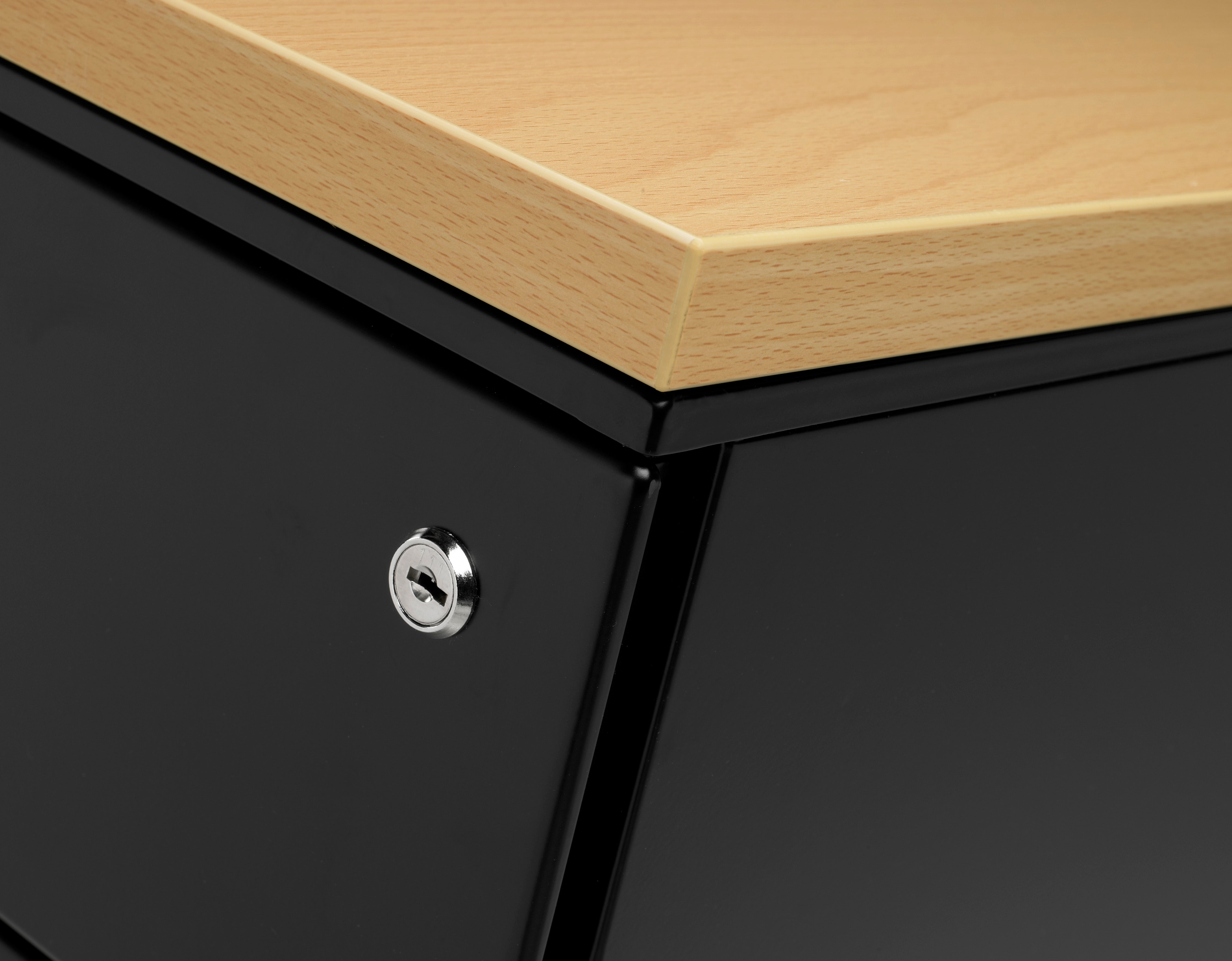 Manhattan Verrijdbaar Ladeblok - 2 Laden - Wielen - Zwart