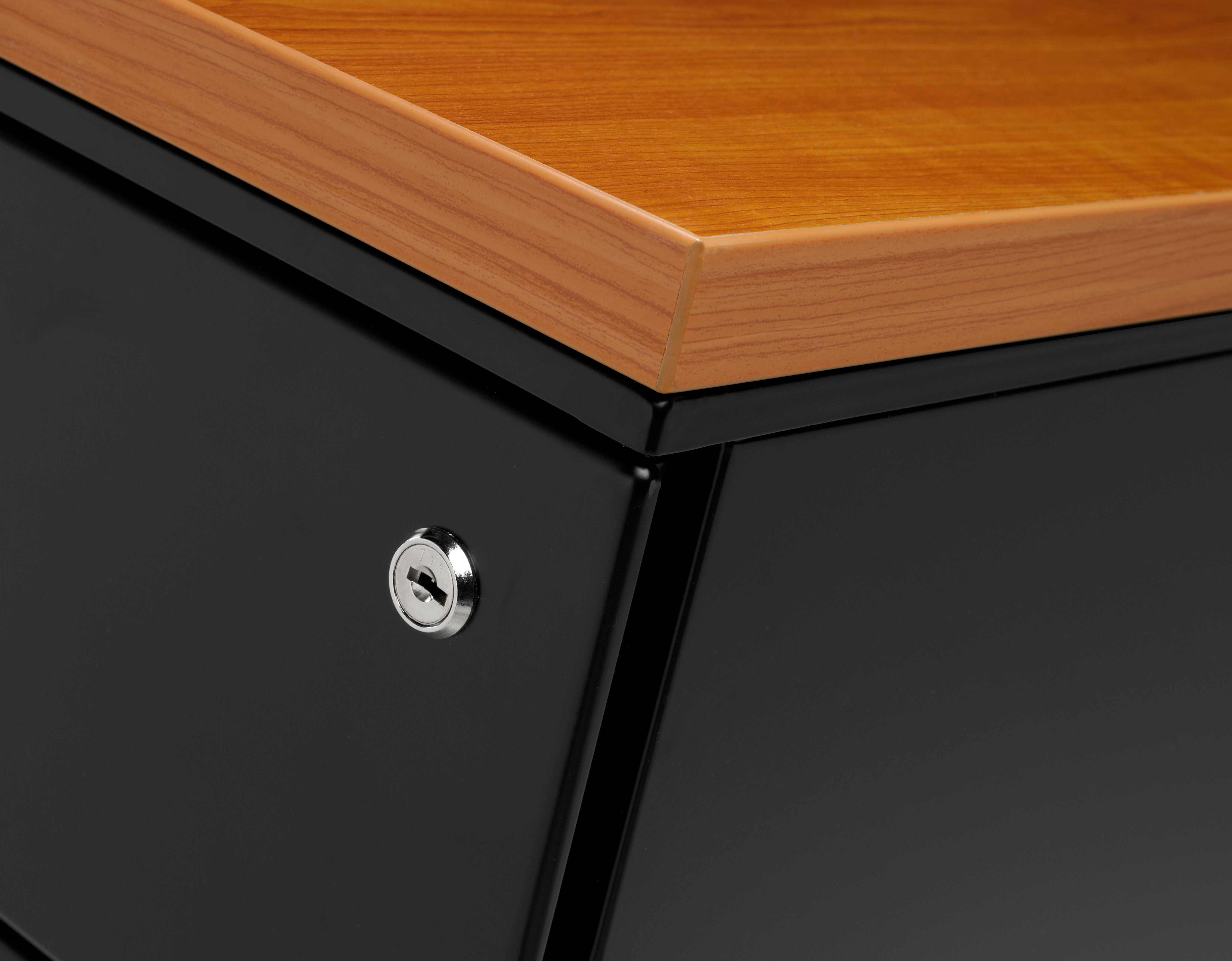 Manhattan Verrijdbaar Ladeblok - 2 Laden - Wielen - Zwart