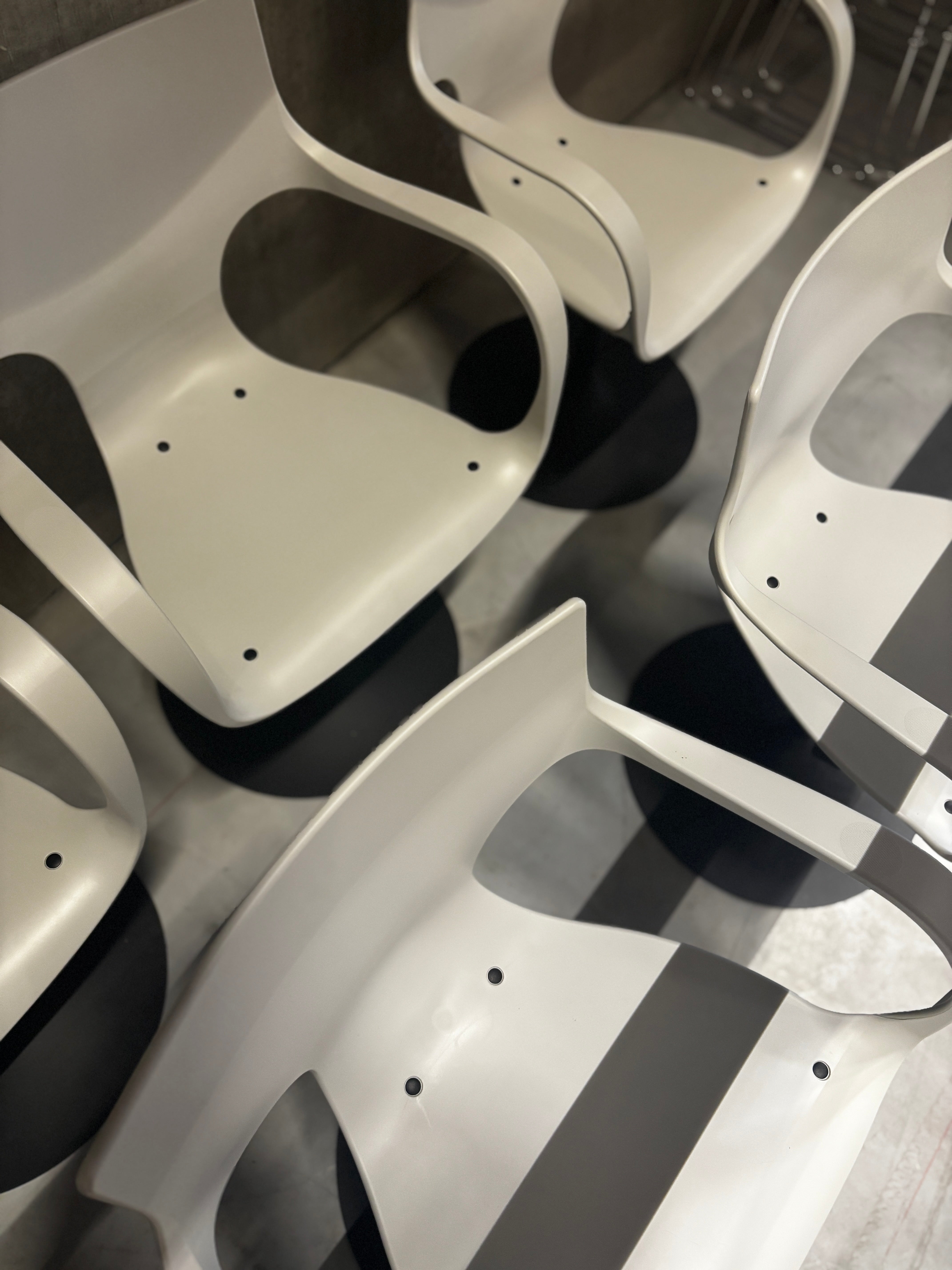 Sample Sale - Workliving Jim Stoel - Wit - Trompet Onderstel - Set van 5