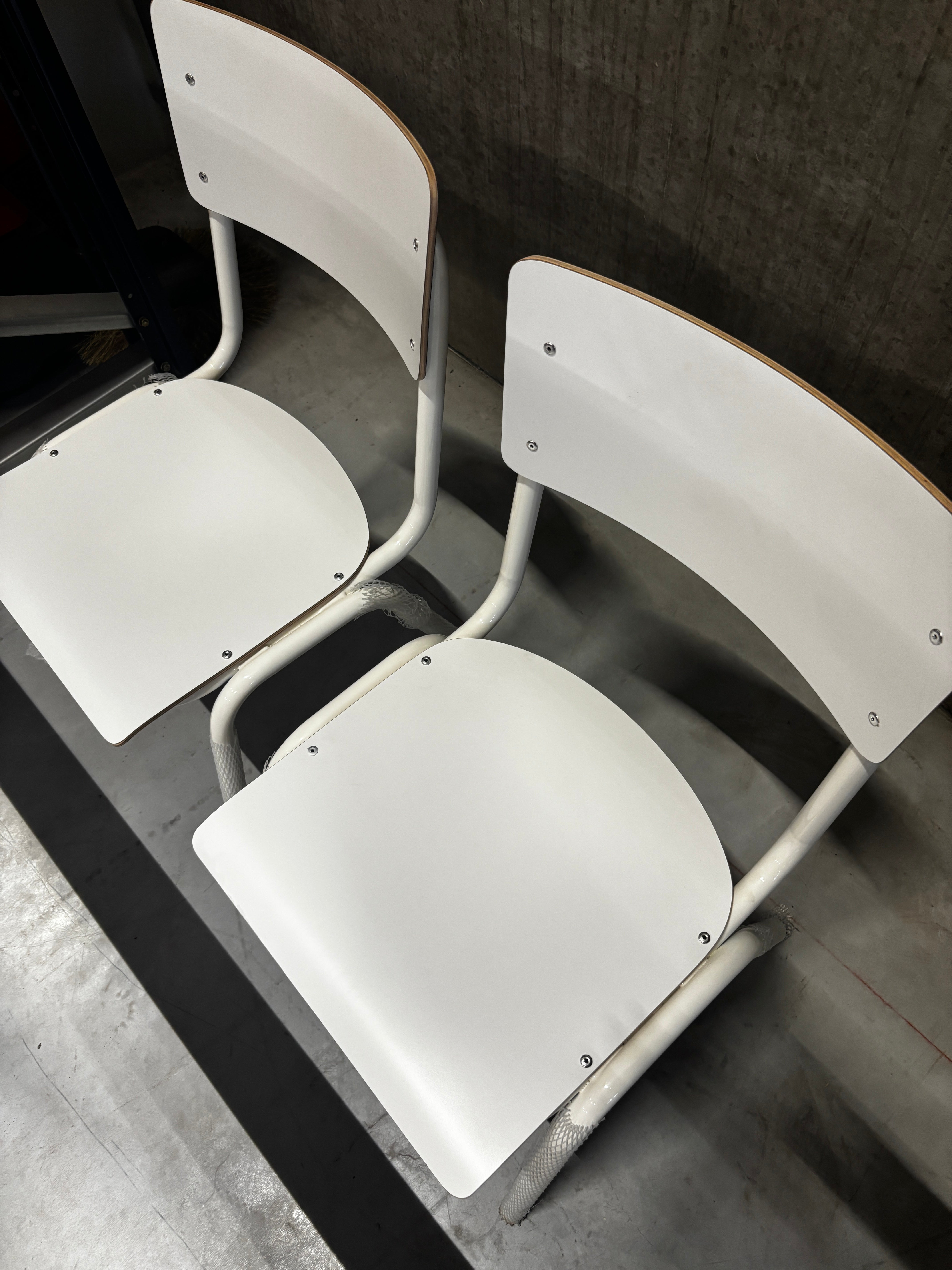 Sample Sale - Workliving School Eetkamerstoel - Houten Design Wit