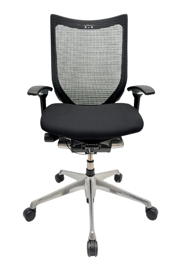 Refurbished Bureaustoel Okamura CP Baron Mesh Zwart