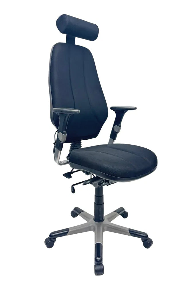 Refurbished Bureaustoel RH Logic 4 met Hoofdsteun Zwart