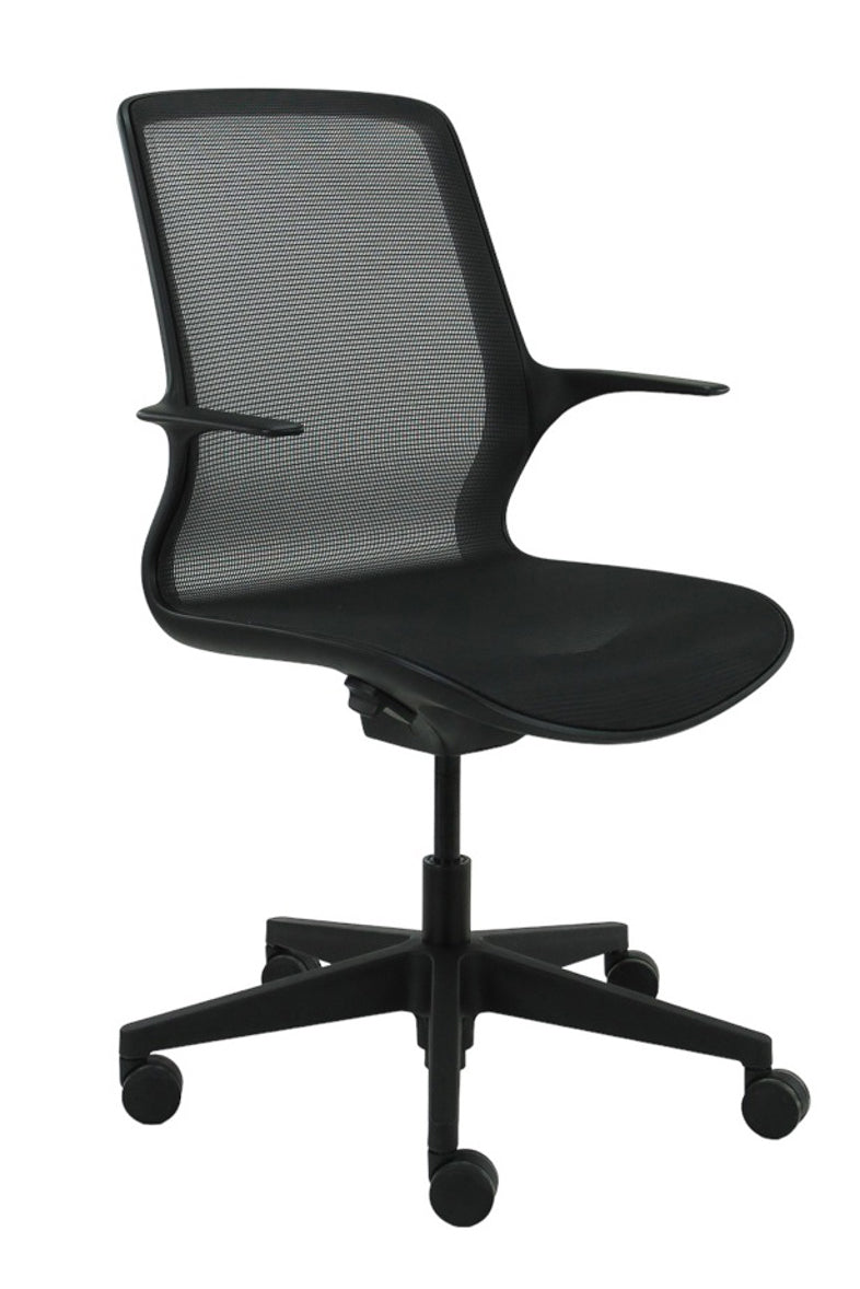 Refurbished Bureaustoel Slimfit Design Zwart