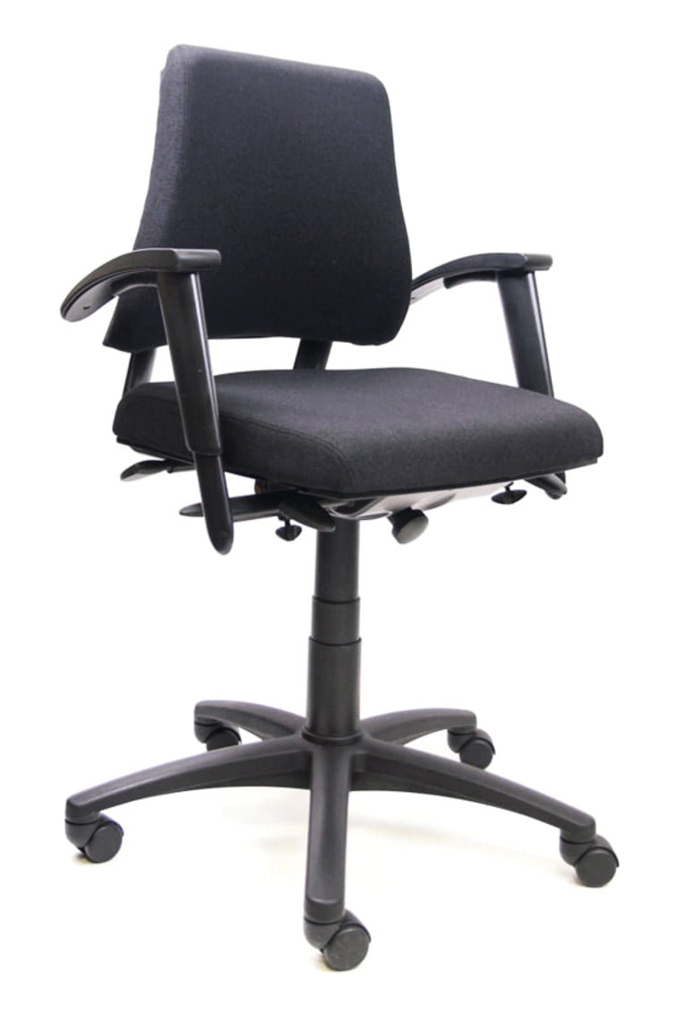 Refurbished Bureaustoel BMA Axia Lage Rug Zwart 2D