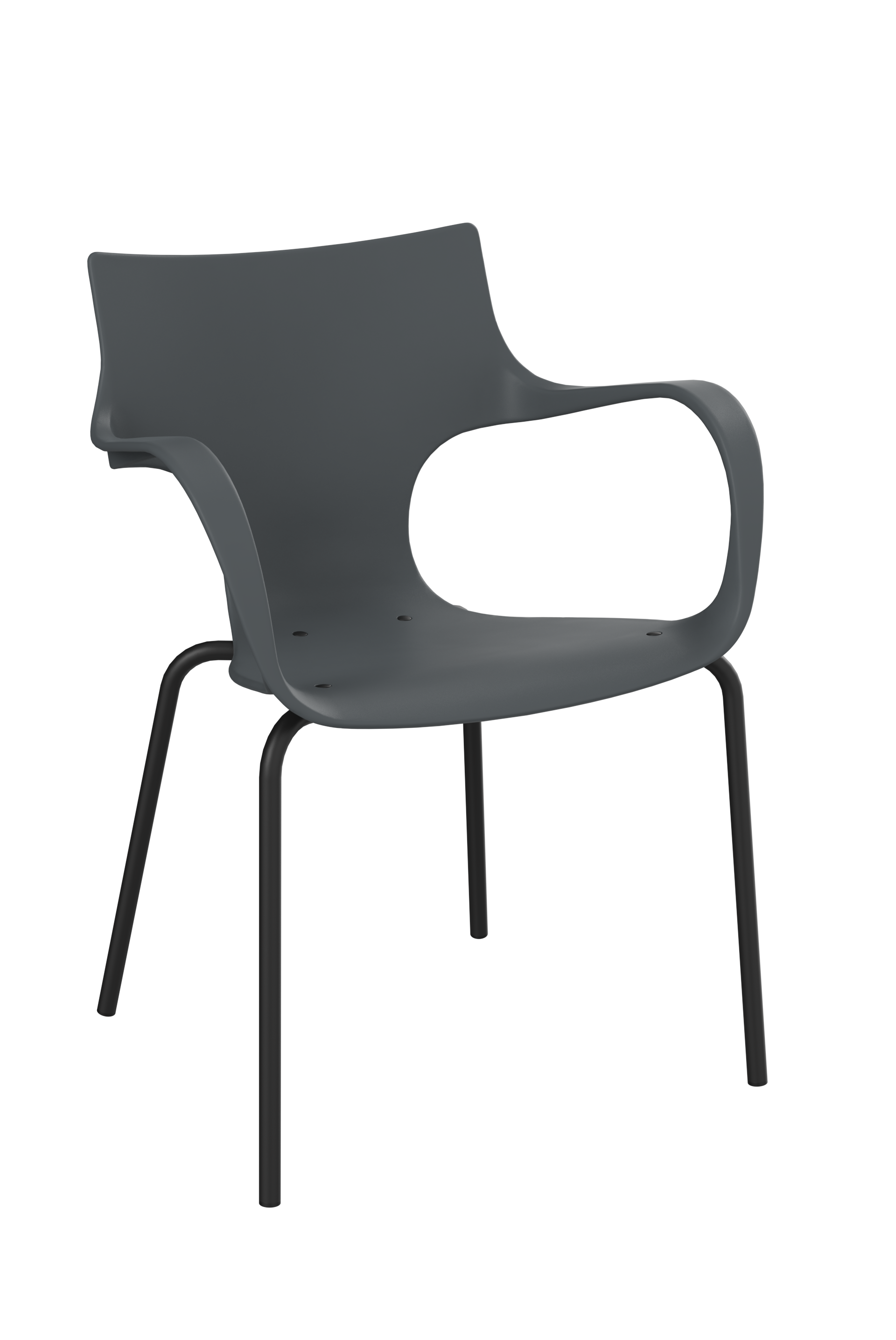 Workliving Jim Stoel - Antraciet - Zwart Onderstel
