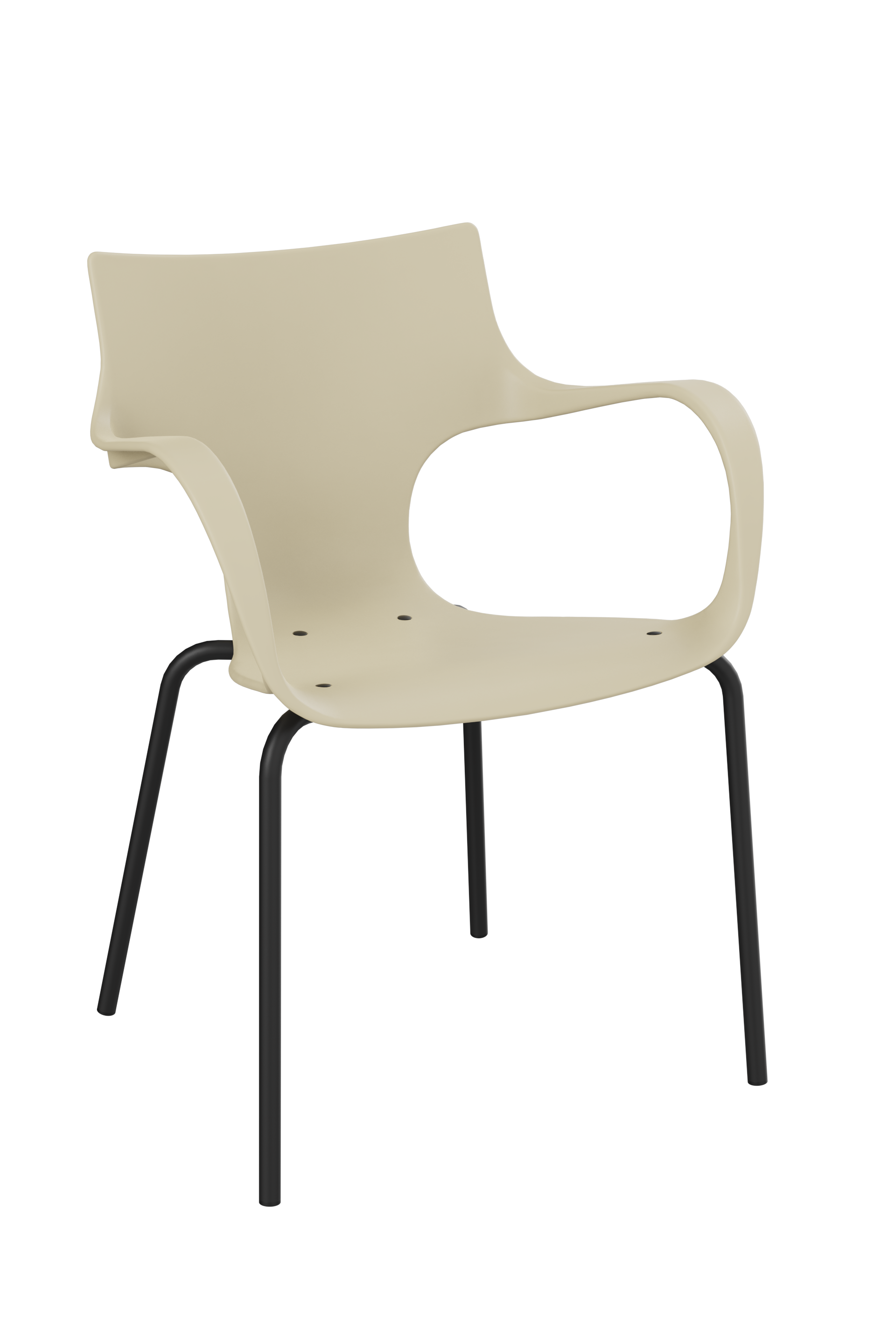 Workliving Jim Stoel - Ivory - Zwart Onderstel