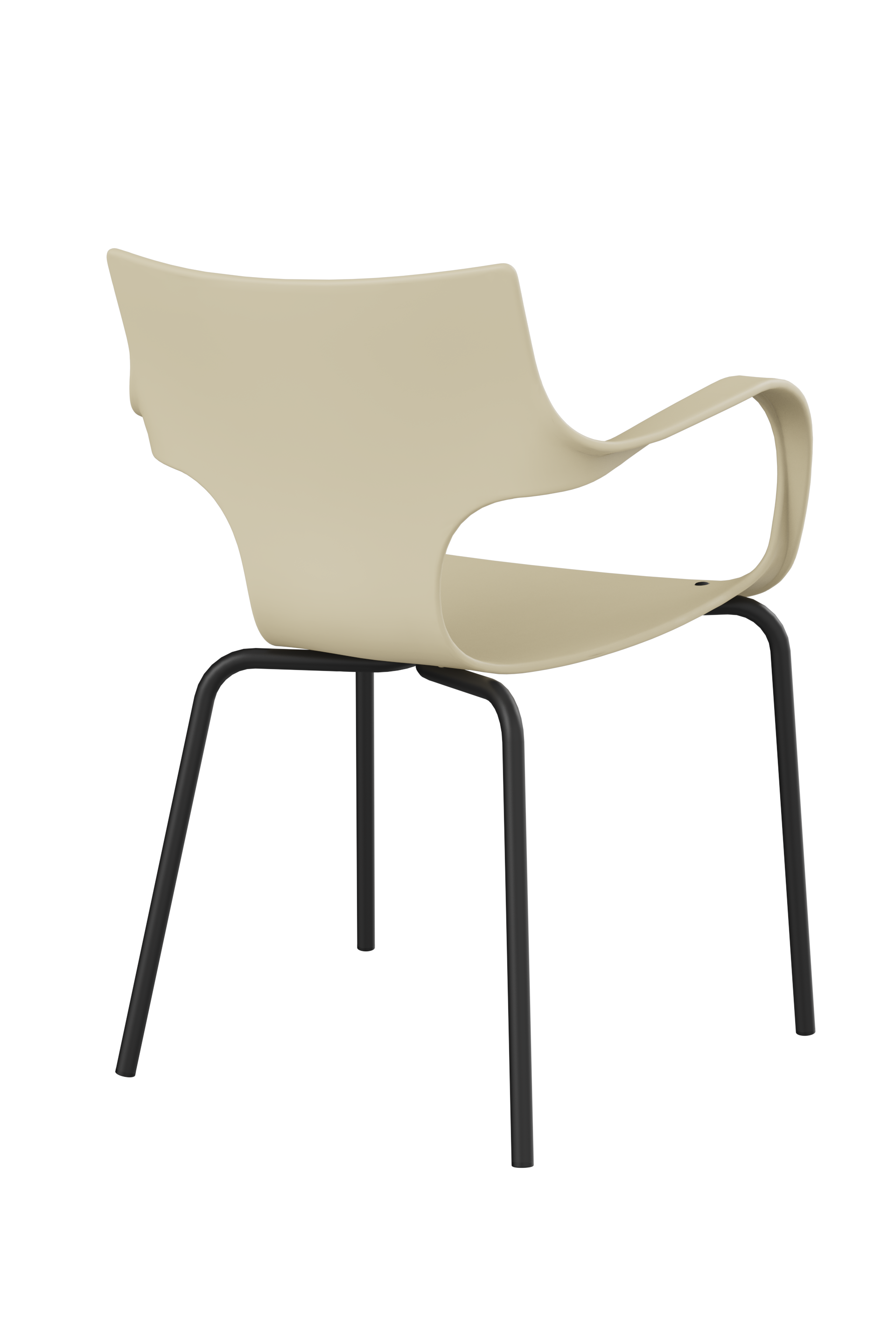 Workliving Jim Stoel - Ivory - Zwart Onderstel