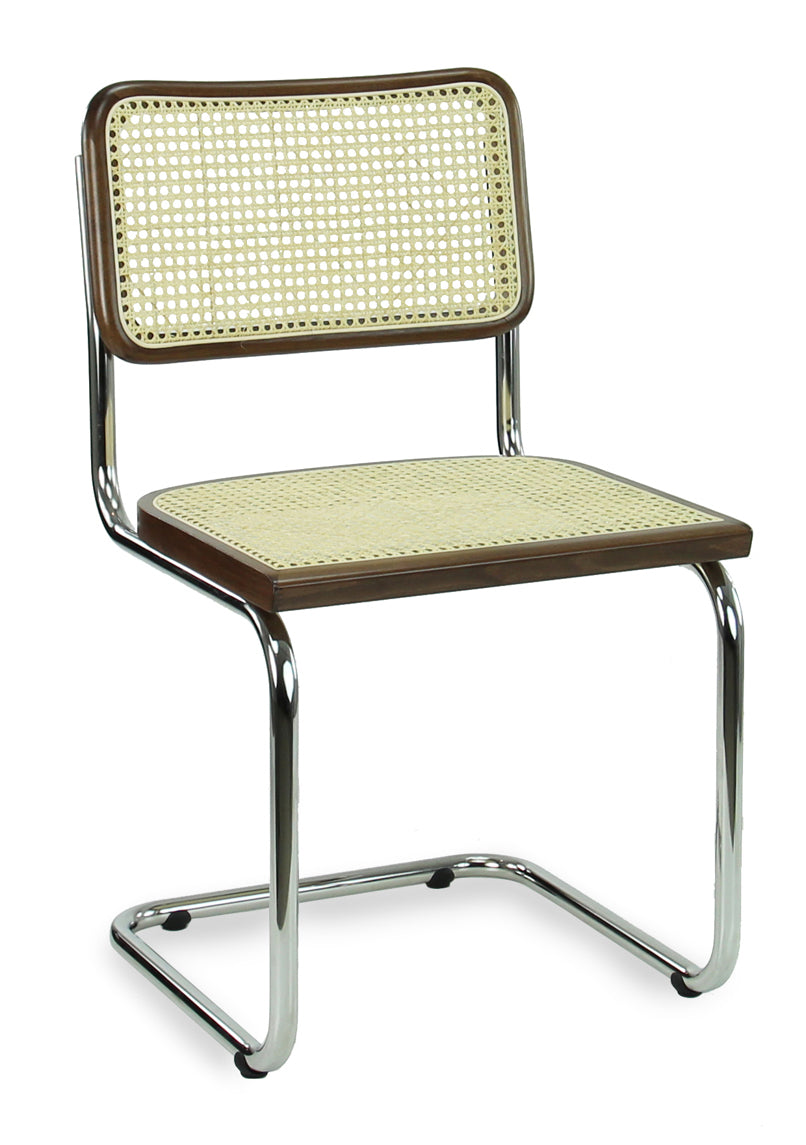 Workliving Bas Eetkamerstoel - Rotan Design Walnoot / Chroom - Workliving - Rotan eetkamerstoelen- Workliving
