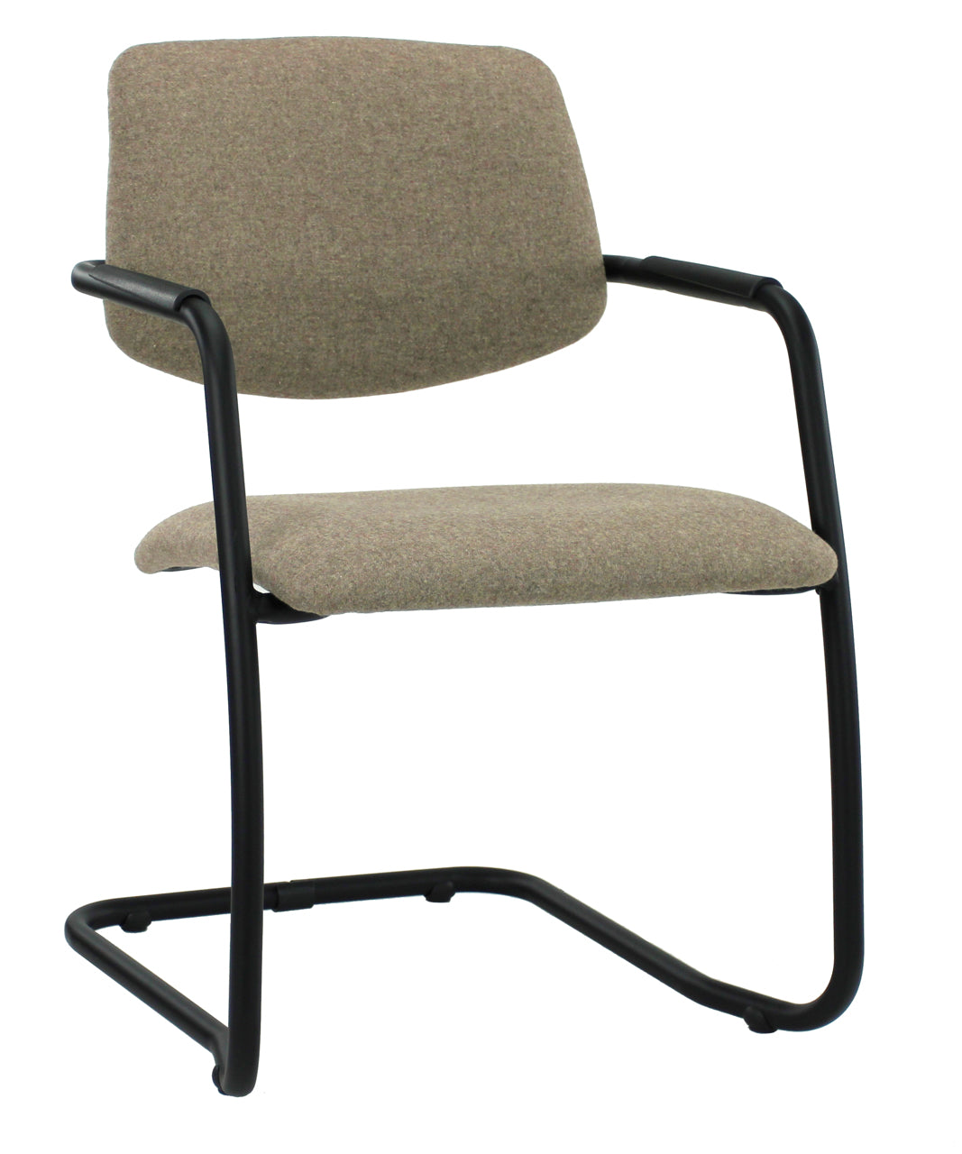Workliving Vergaderstoel X5 - Sledeframe - Wolvilt Fenice 511 lichtbruin - frame zwart - Workliving - Vergaderstoelen- Workliving