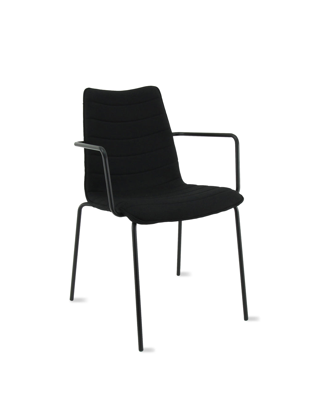 Workliving Verona Eetkamerstoel / Vergaderstoel - Met Armleuningen - stof Mirage zwart - frame zwart - Workliving - Katoen eetkamerstoelen- Workliving