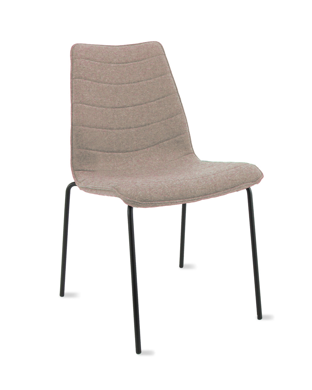 Workliving Verona Eetkamerstoel / Vergaderstoel - Wolvilt Fenice 511 lichtbruin - frame zwart - Workliving - Wolvilt eetkamerstoelen- Workliving