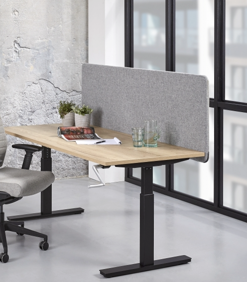 Manhattan Akoestisch scherm voor Bureau - 53 cm hoog 3.2cm dik (incl. beugelset)