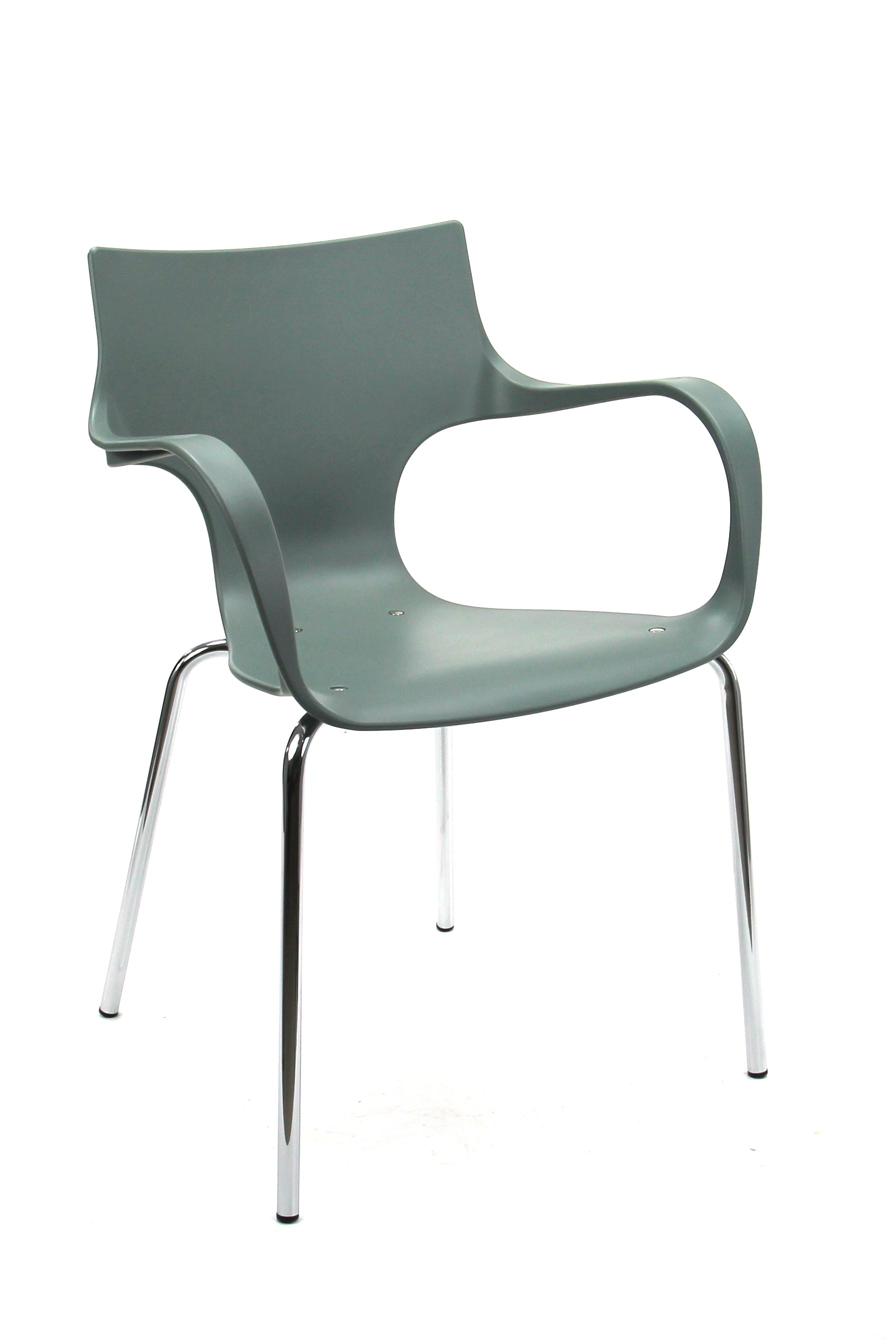 Workliving Jim Stoel - Dusty Green - Aluminium Onderstel