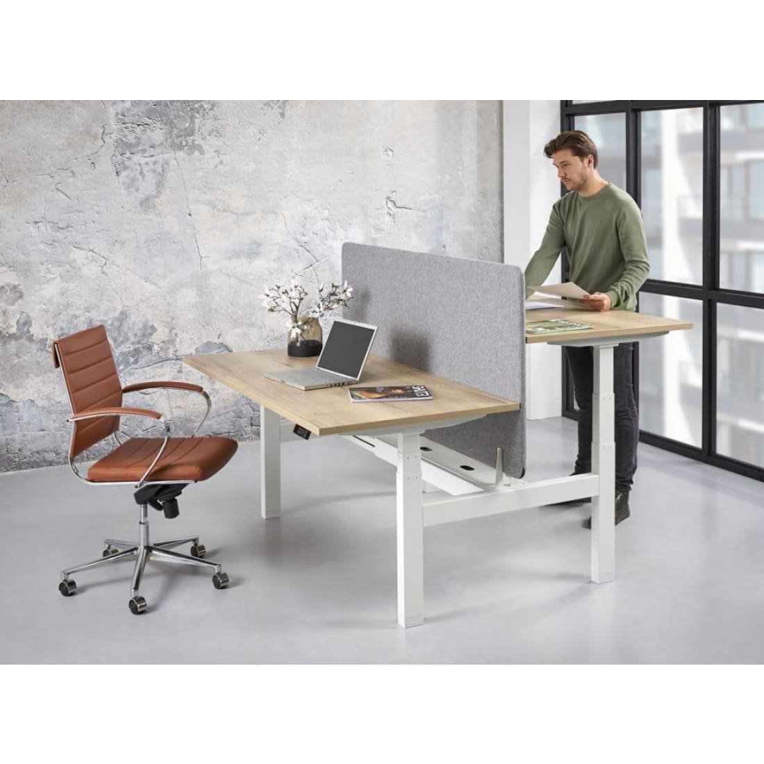 Duo Bureau Bench-Pro Zit/Sta Elektrisch Verstelbaar