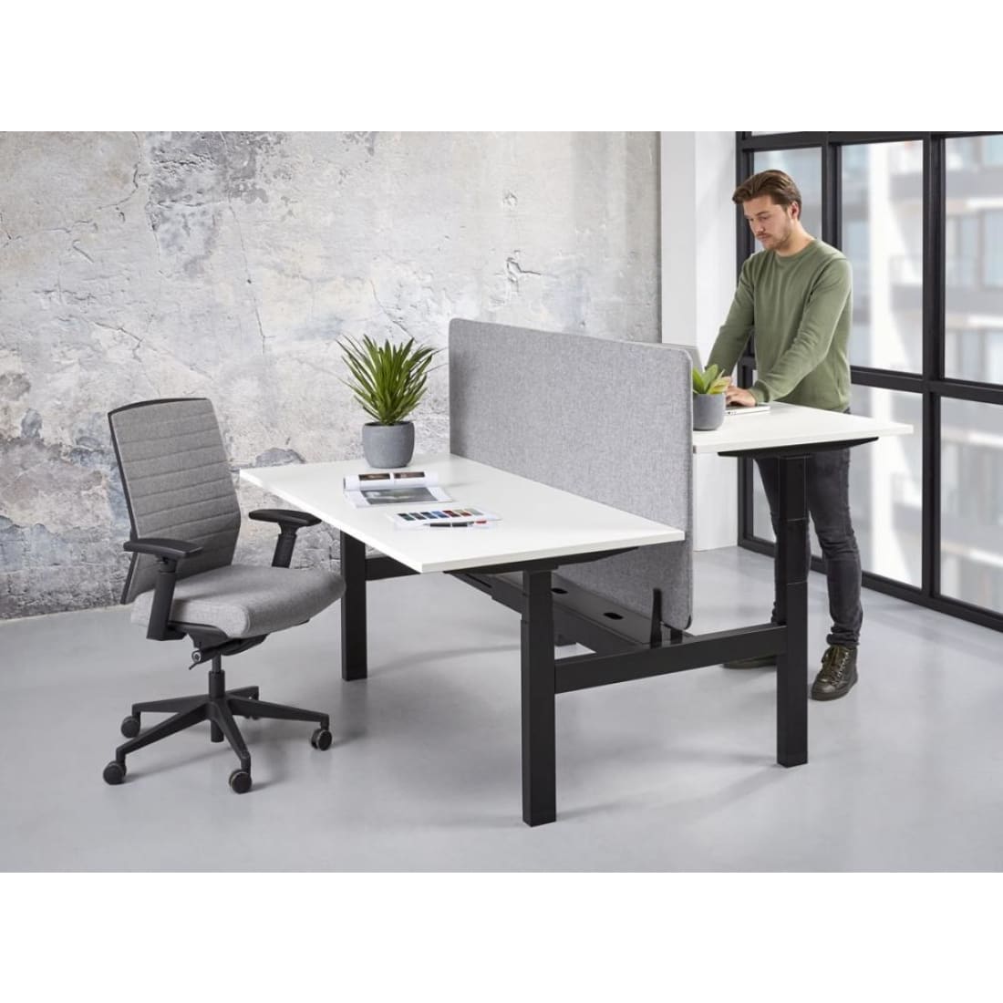 Duo Bureau Bench-Pro Zit/Sta Elektrisch Verstelbaar
