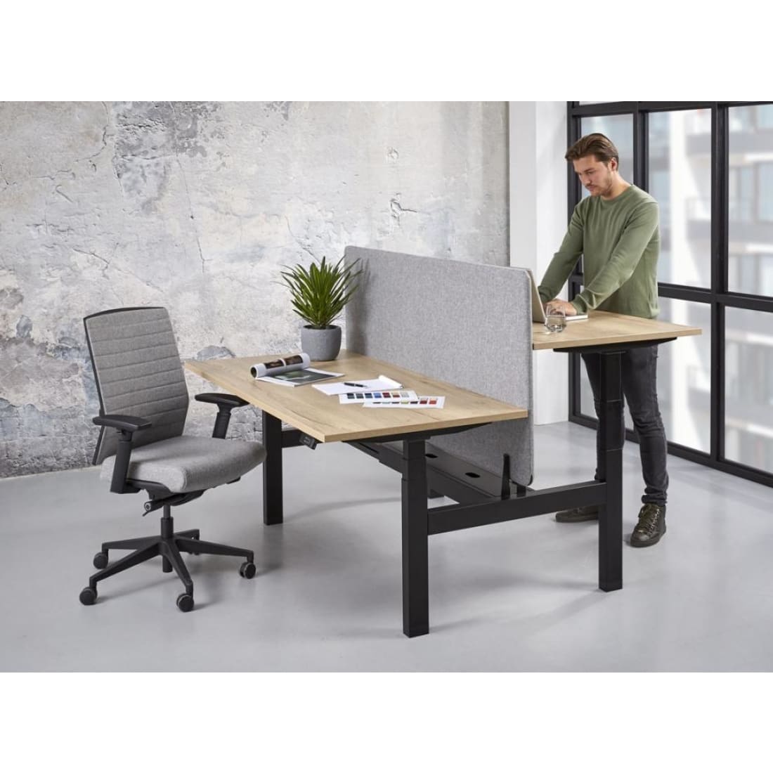 Duo Bureau Bench-Pro Zit/Sta Elektrisch Verstelbaar