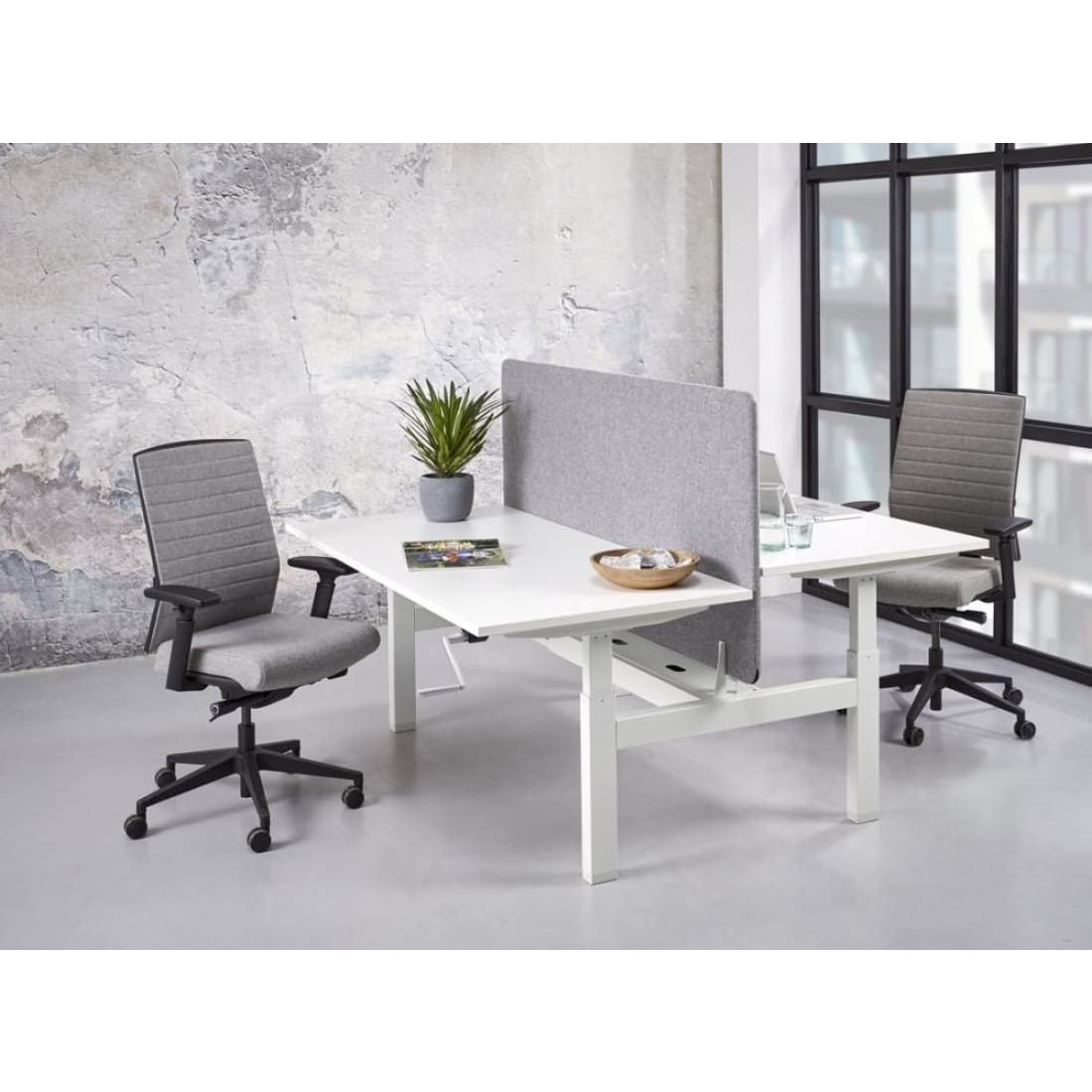 Duo Bureau Bench Zit/Zit Slinger Verstelbaar Manhatten - Wit