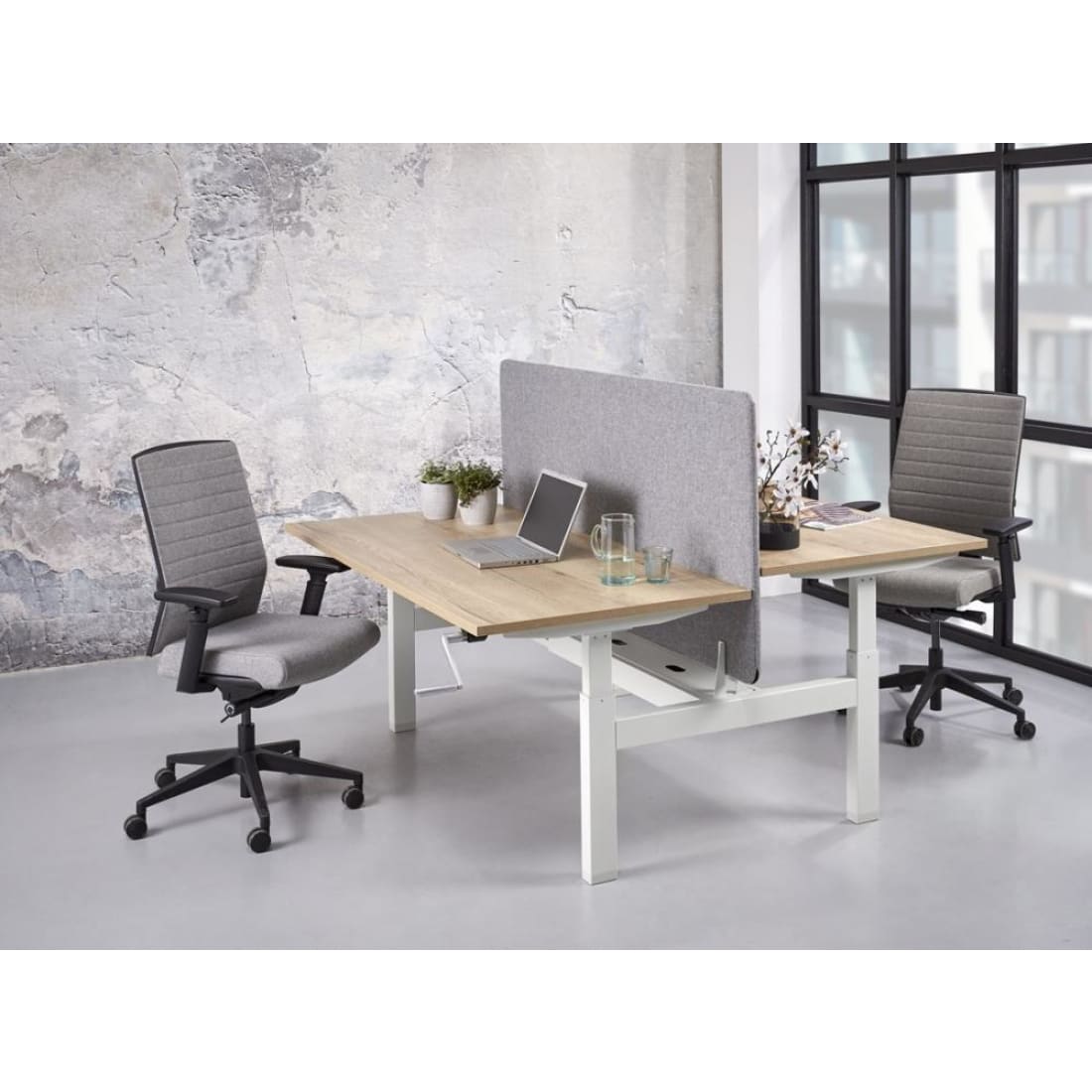 Duo Bureau Bench Zit/Zit Slinger Verstelbaar Manhatten - Wit