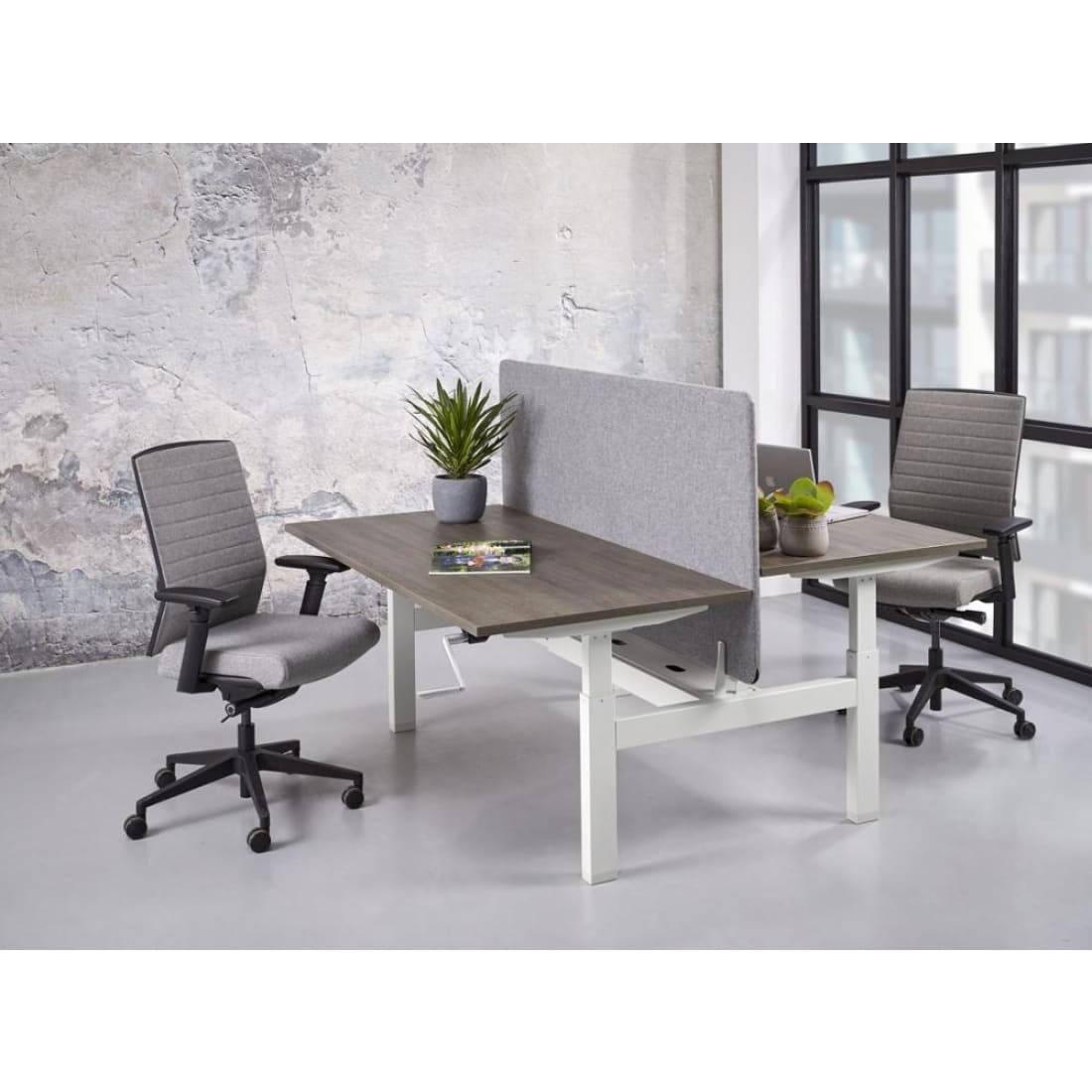 Duo Bureau Bench Zit/Zit Slinger Verstelbaar Manhatten - Wit