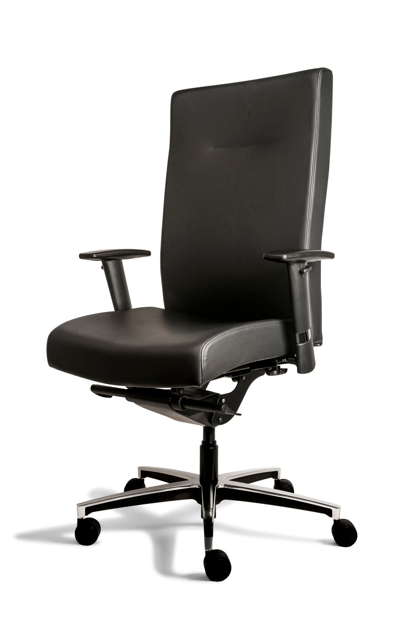 Refurbished Bureaustoel Workliving Manager XL Zwart Leder