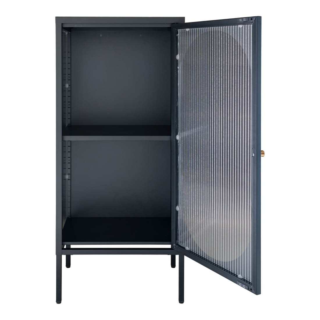 House Nordic Adelaide Wandkast - Zwart Staal - Glazen Deur -