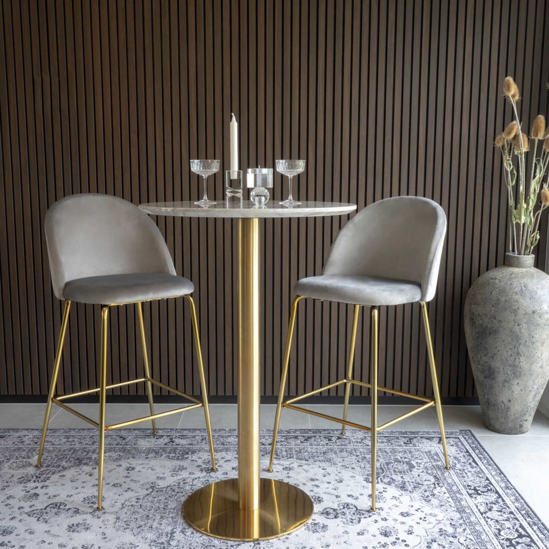 House Nordic Bolzano Bartafel Rond - Marmer - Koper - 70x105