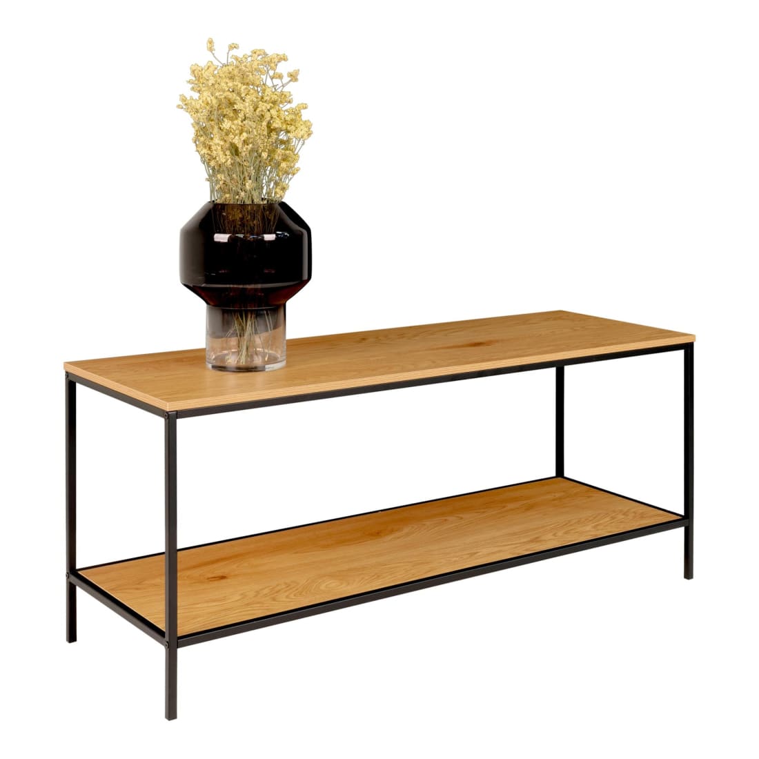 House Nordic Vita TV Meubel - Zwart Frame - Eikenlook Blad -