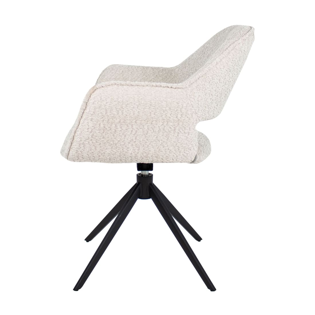 Kick Eetkamerstoel Draaibaar Owen - Boucle Creme - Bouclé