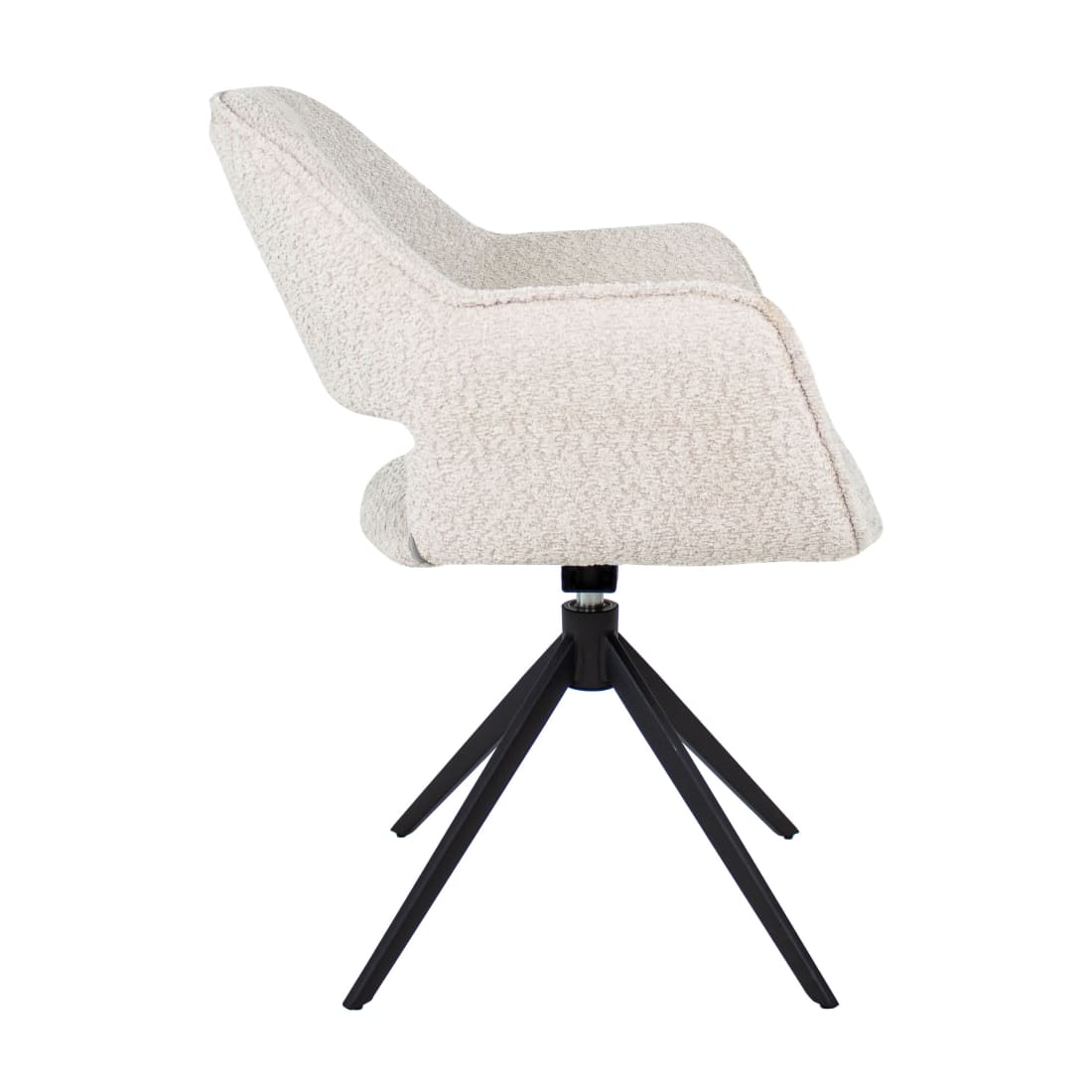 Kick Eetkamerstoel Draaibaar Owen - Boucle Creme - Bouclé