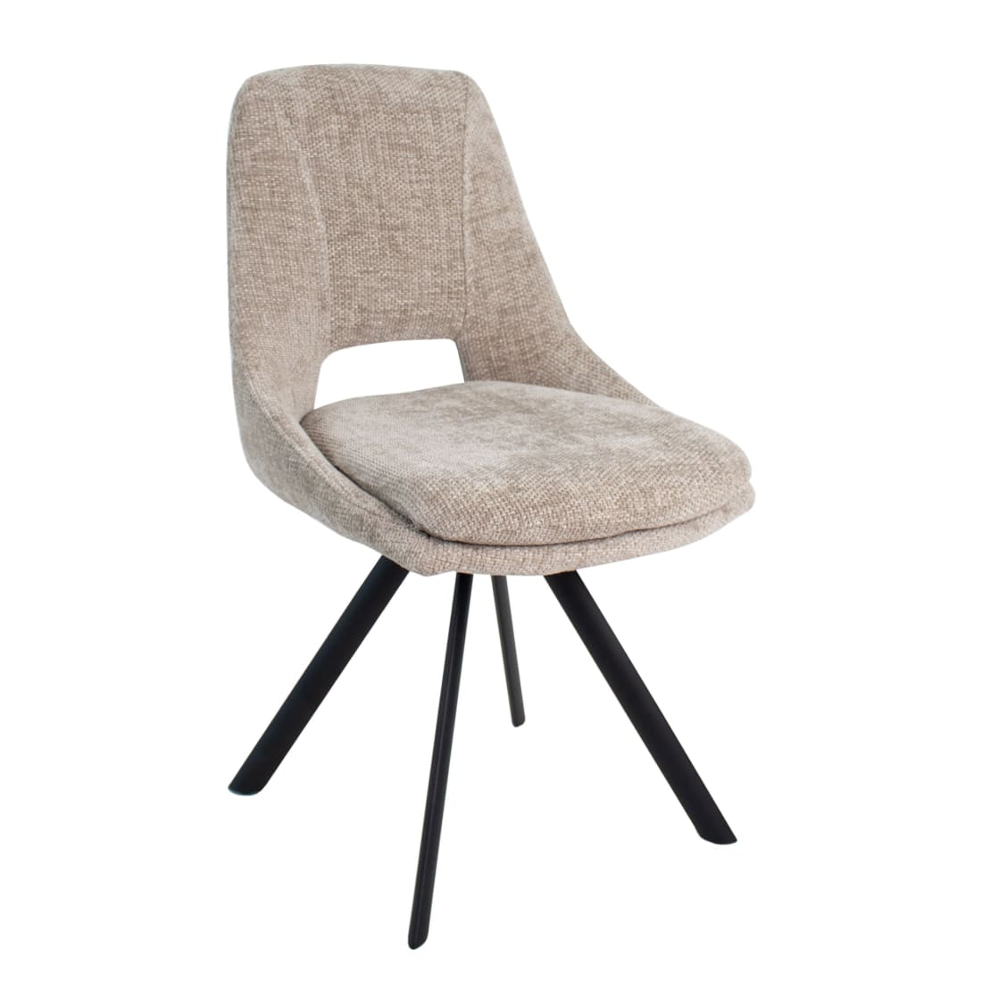 Kick Eetkamerstoel Lena - Taupe - Katoen eetkamerstoelen