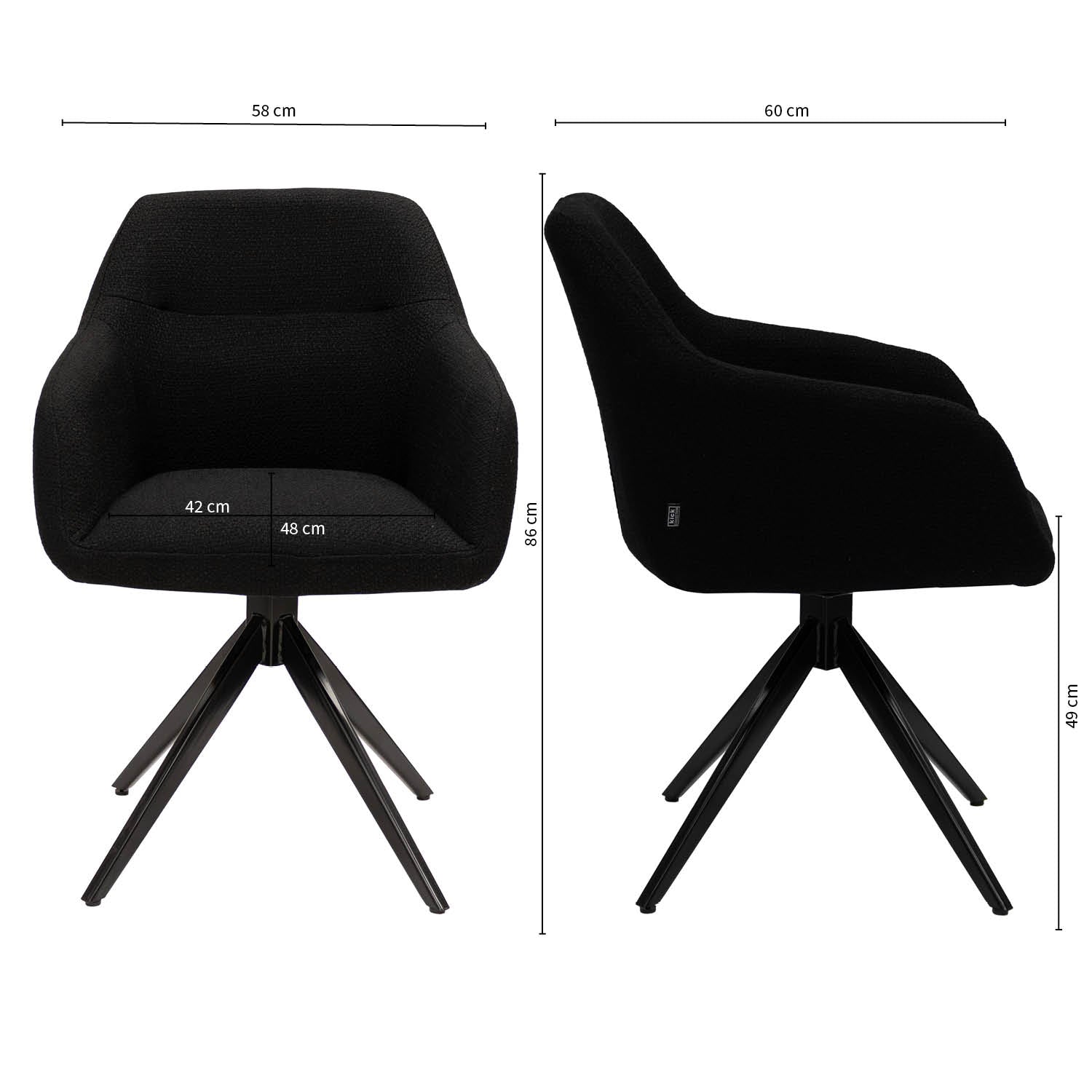 Kick Ravi turning chair - Black