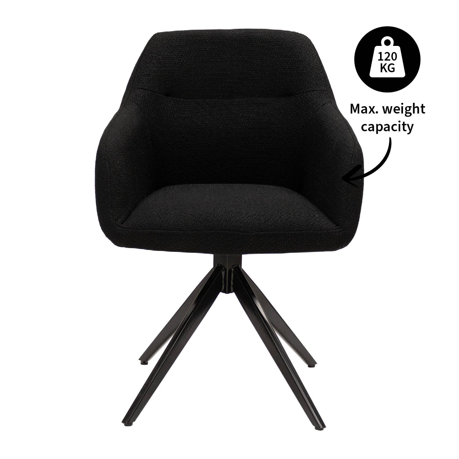 Kick Ravi turning chair - Black