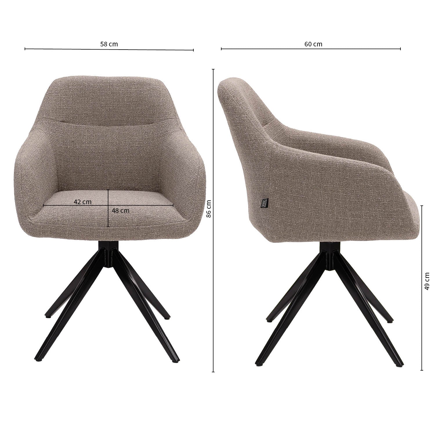 Kick Ravi turning chair - Gray