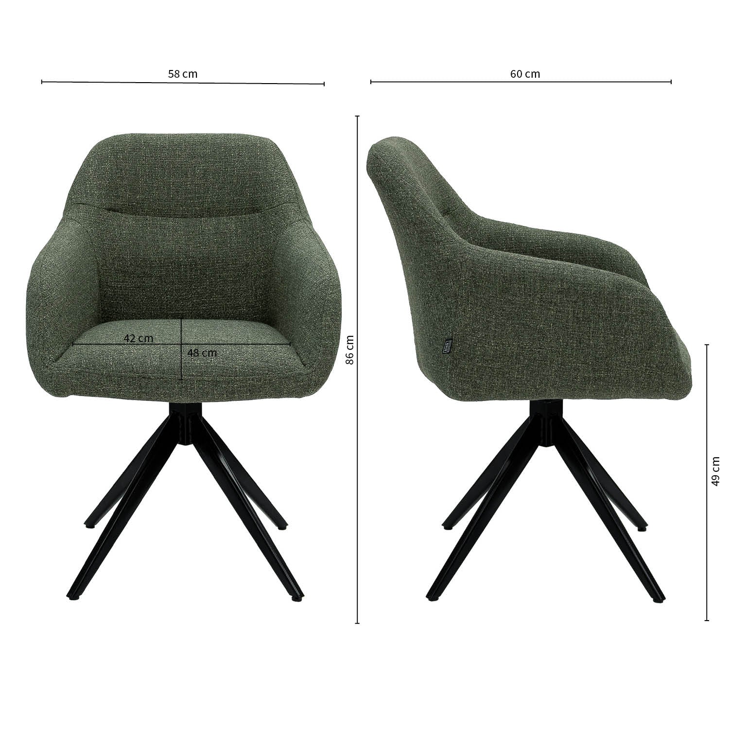 Kick Ravi rotary chair - Green