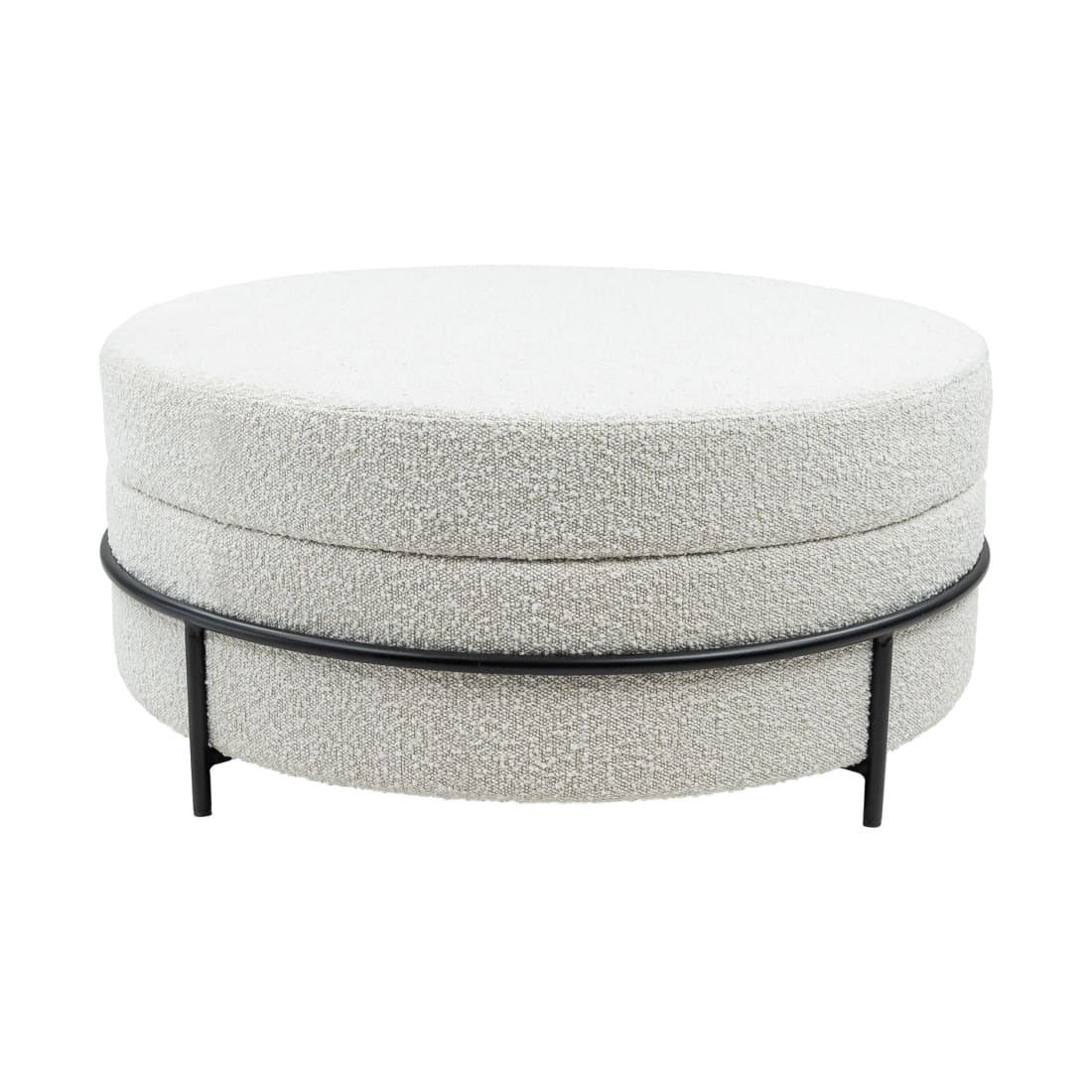 Kick Poef Duke Boucle - Wit 80 cm - Banken