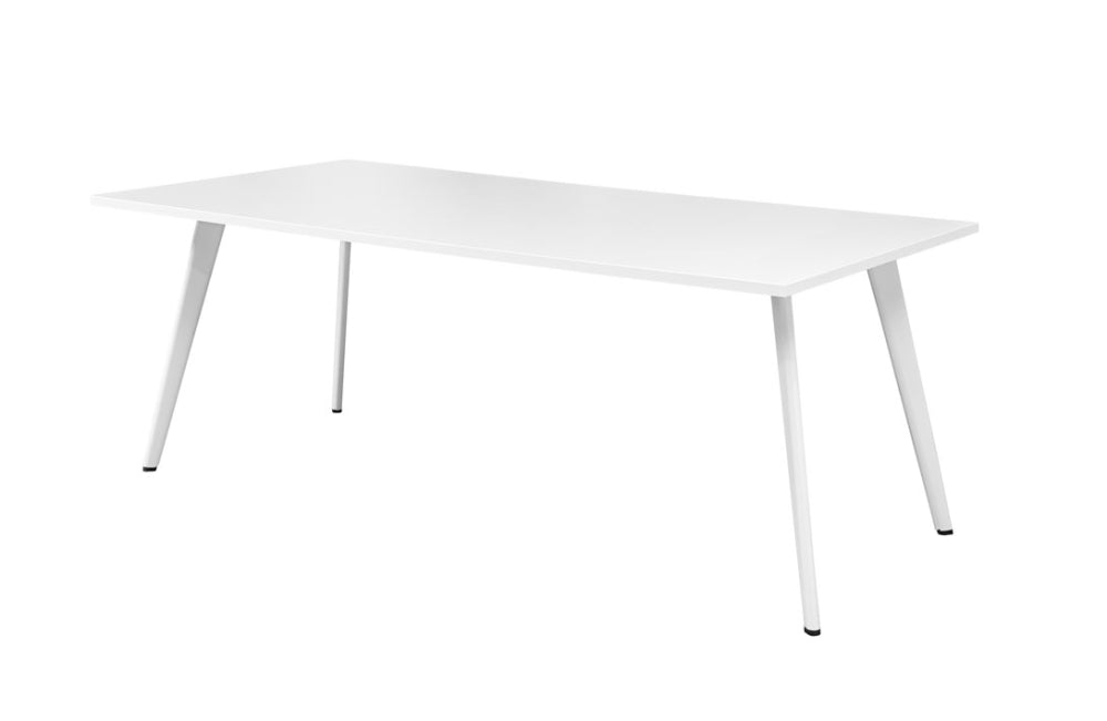 Manhattan Slim Vergadertafel 180x80cm 6 personen - Zwart onderstel - Antraciet Eiken Blad