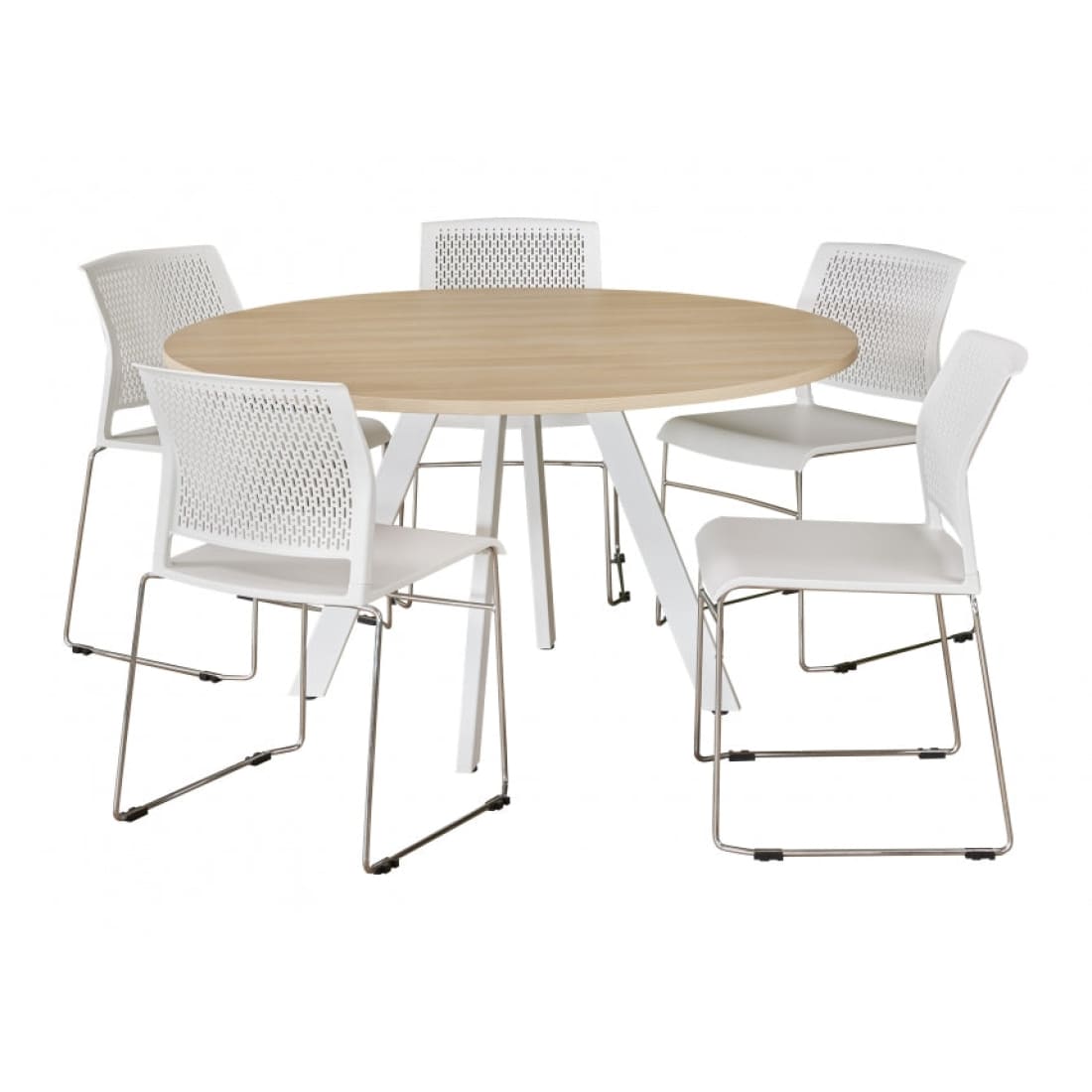 Manhattan Ronde Vergadertafel Ø120CM - Spinpoot - 4 personen