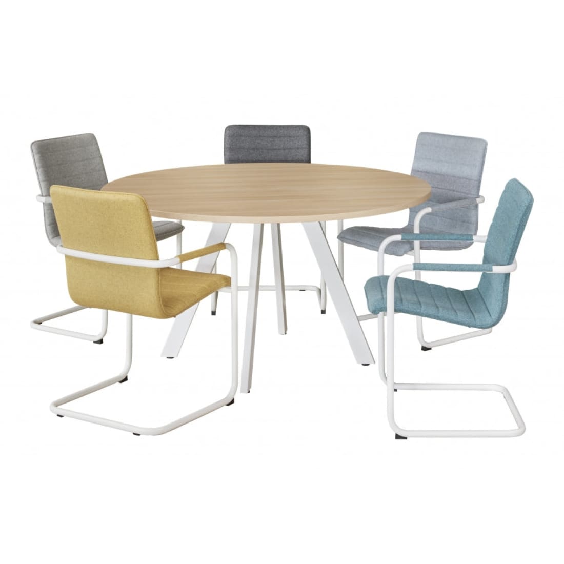 Manhattan Ronde Vergadertafel Ø120CM - Spinpoot - 4 personen