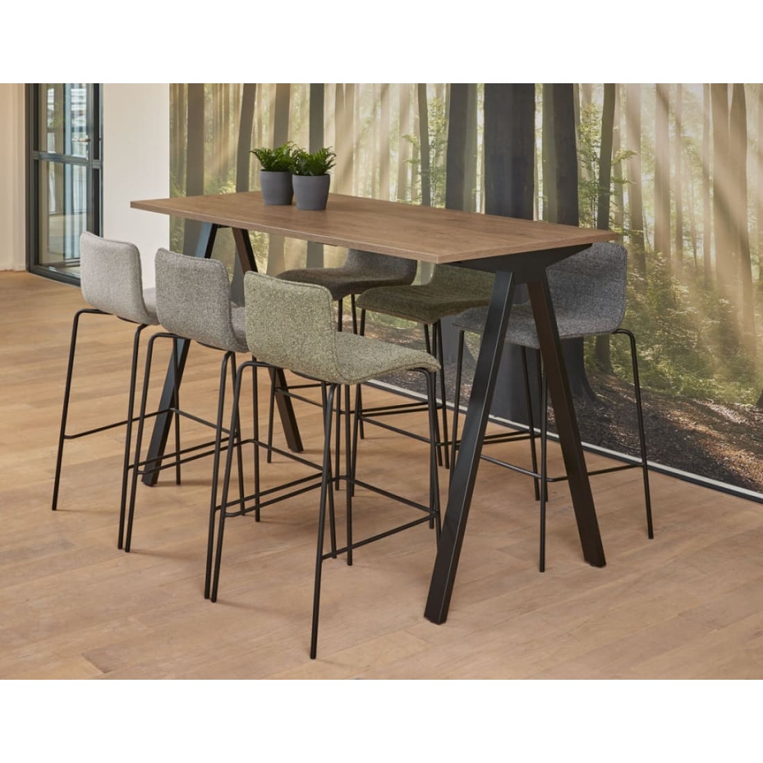 Manhattan Vibe Bartafel 180x80cm 6 personen - Zwart
