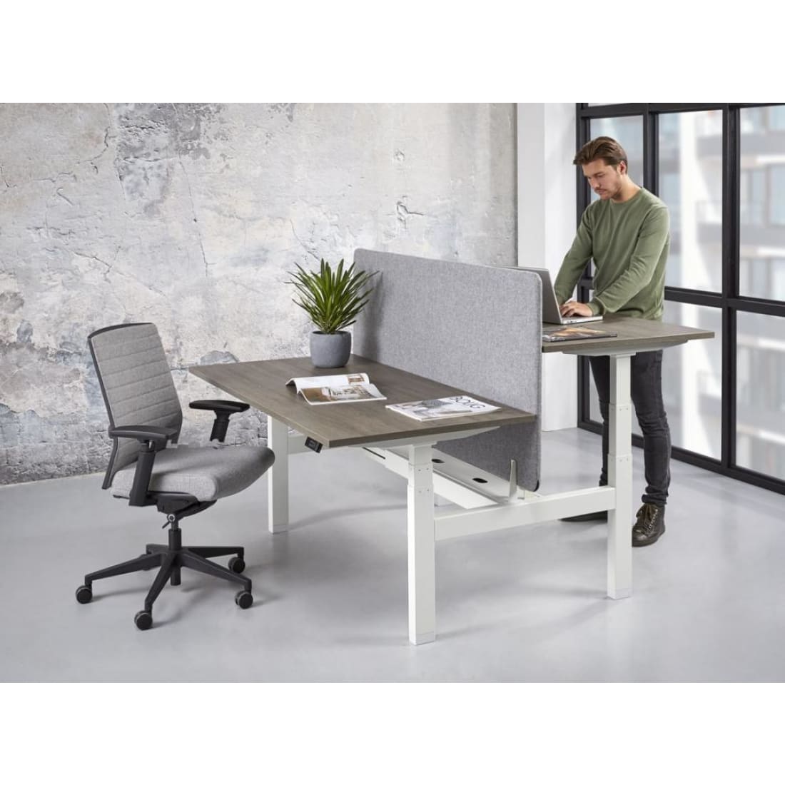 Manhatten Duo Bureau Bench Zit/Sta Elektrisch Verstelbaar -