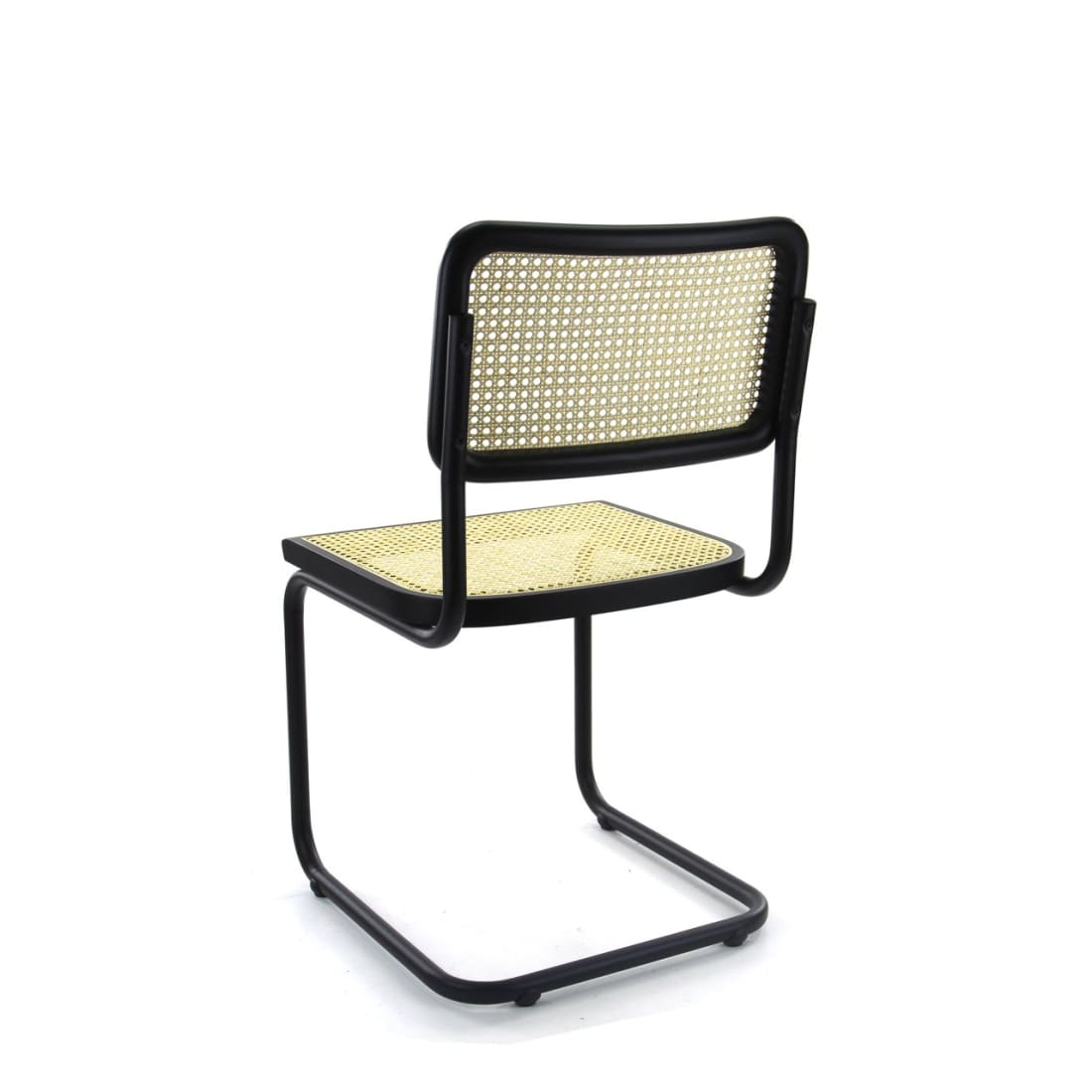 Set van 4 Eetkamerstoel Rotan Design Zwart Bas - Rotan
