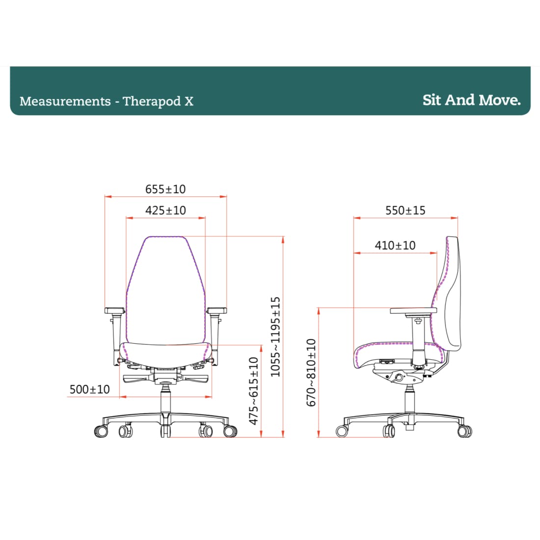 Sit And Move Therapod X Standaard Zwart - Bureaustoel