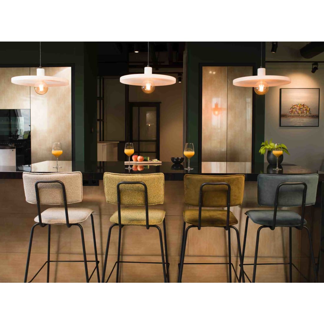 Workliving Barkruk Hoog Bo - Velvet Earth Teal - Hoge